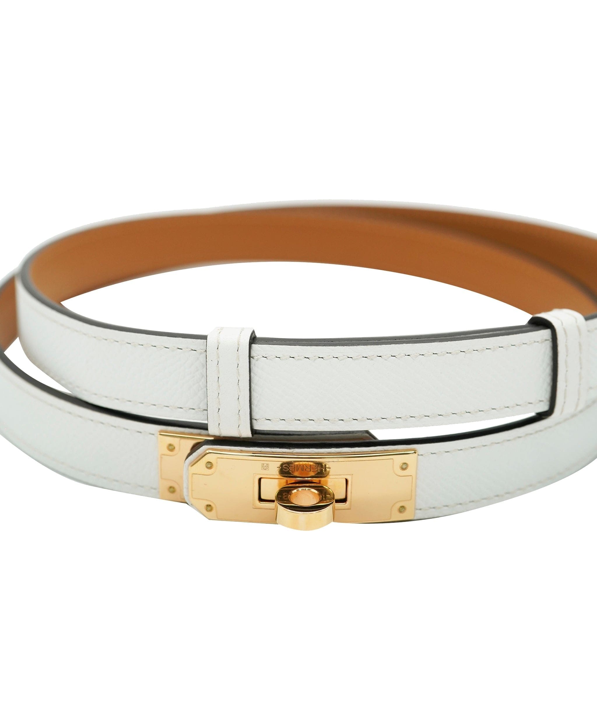 Hermès Hermès Kelly Belt White Epsom RGHW #B SKC1805