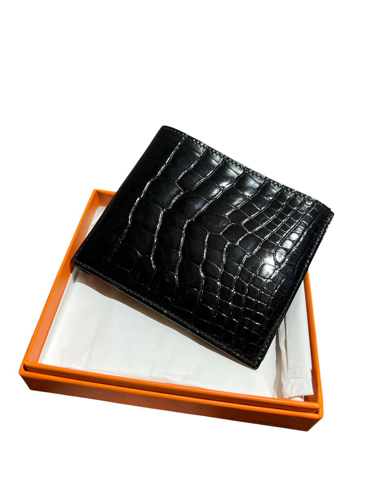 HERMES HERMES MC2 COPERNIC BLACK ALLIGATOR BILL WALLET 2000000154527