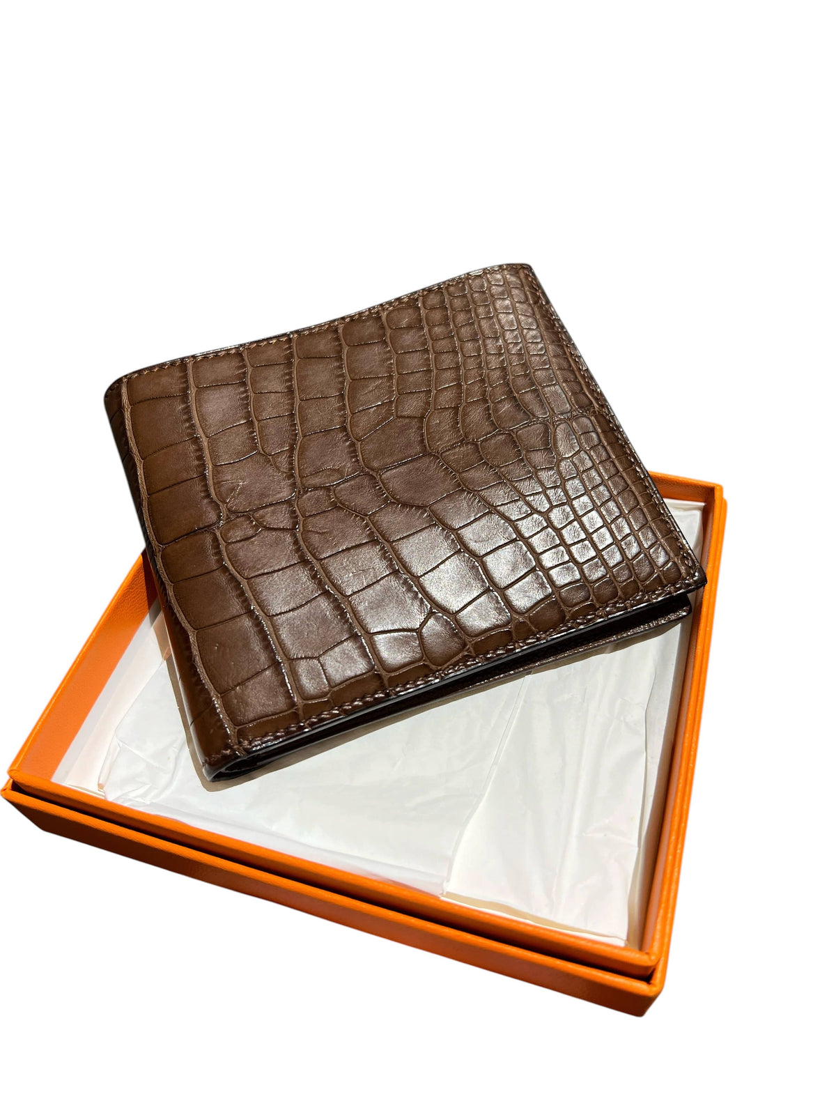HERMES HERMES MC2 COPERNIC BROWN MATTE ALLIGATOR BILL WALLET 2000000154534