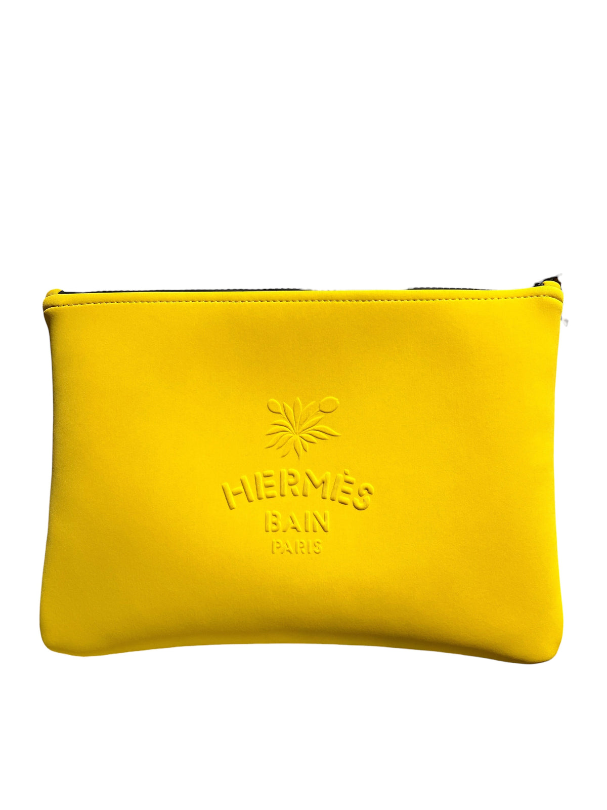 HERMES HERMES NEOBAIN LEOPARDS JAUNE SAFRAN+BLACK POLYAMIDE+ELASTANE POUCH 2000000155685