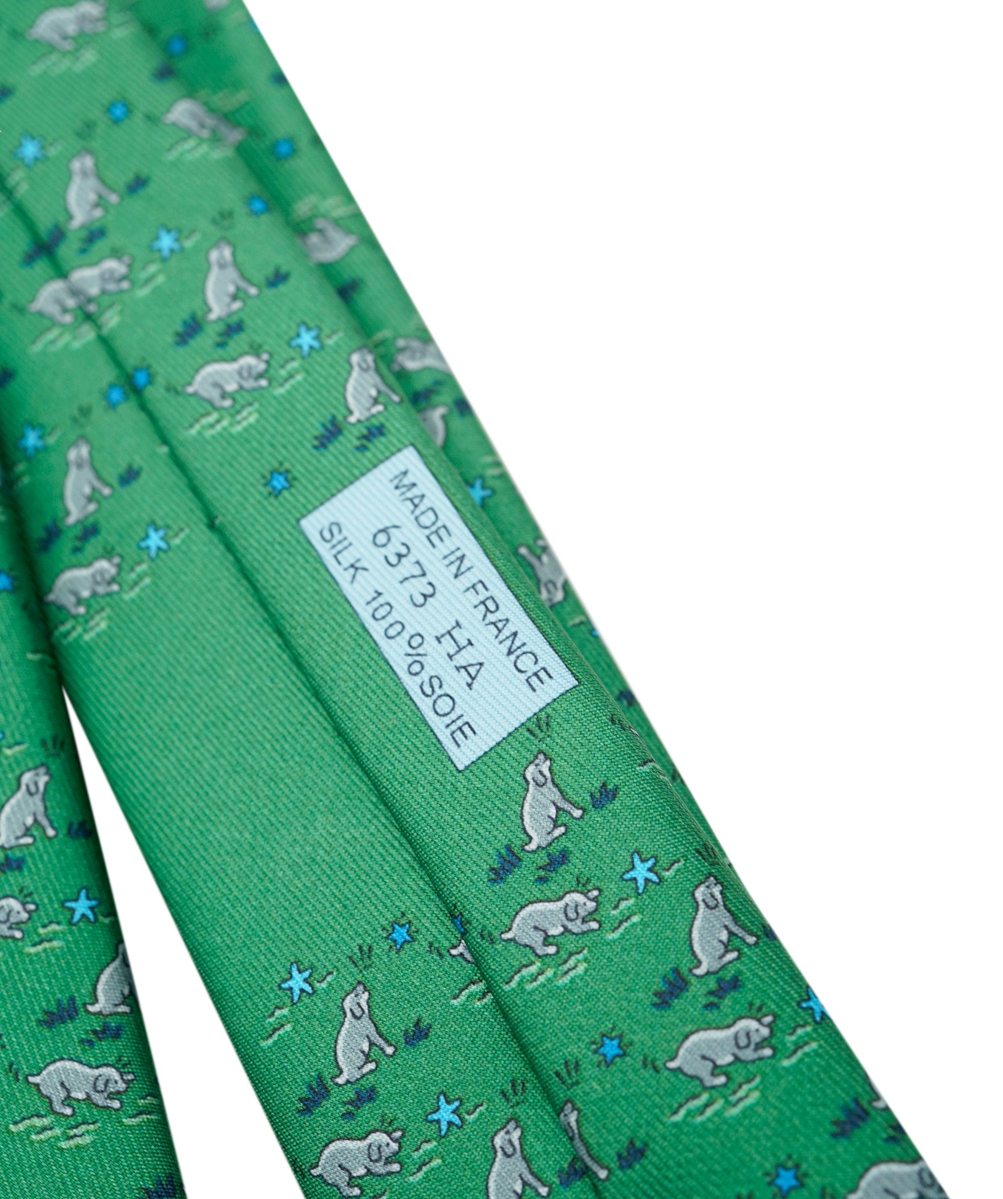 Hermès Hermès Puppy Dream Silk Tie Green DXBS5829