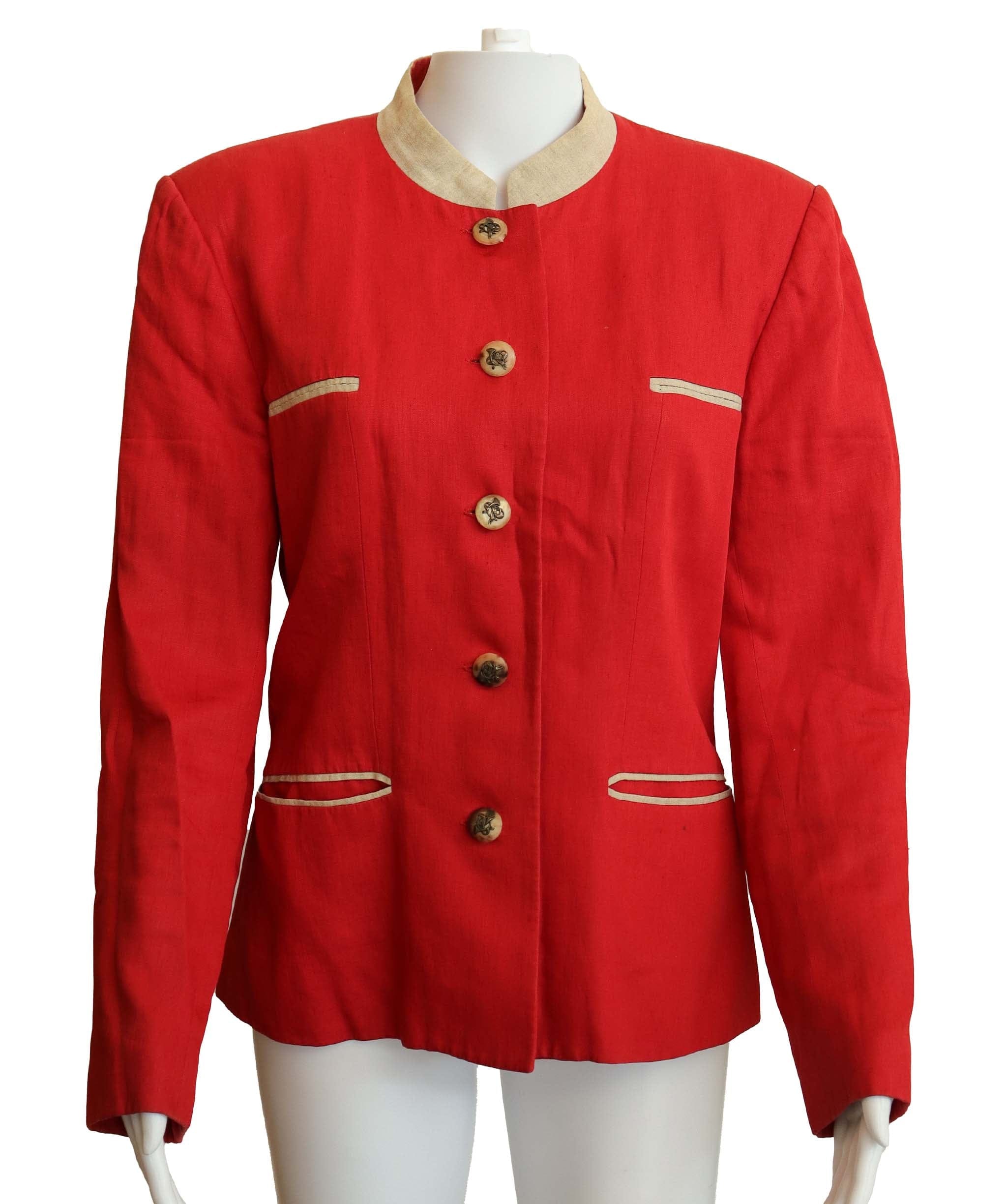 Hermes Hermès red jacket with col mahault  AGC2916