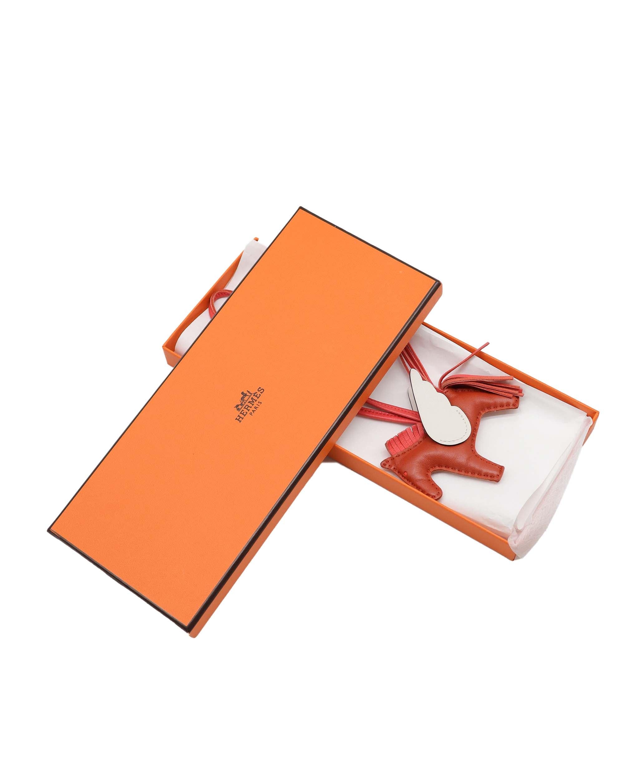 Hermès HERMES Rodeo Pegasus PM Bag Charm Agneau Milo Cornaline Rose Texese DXBS4152