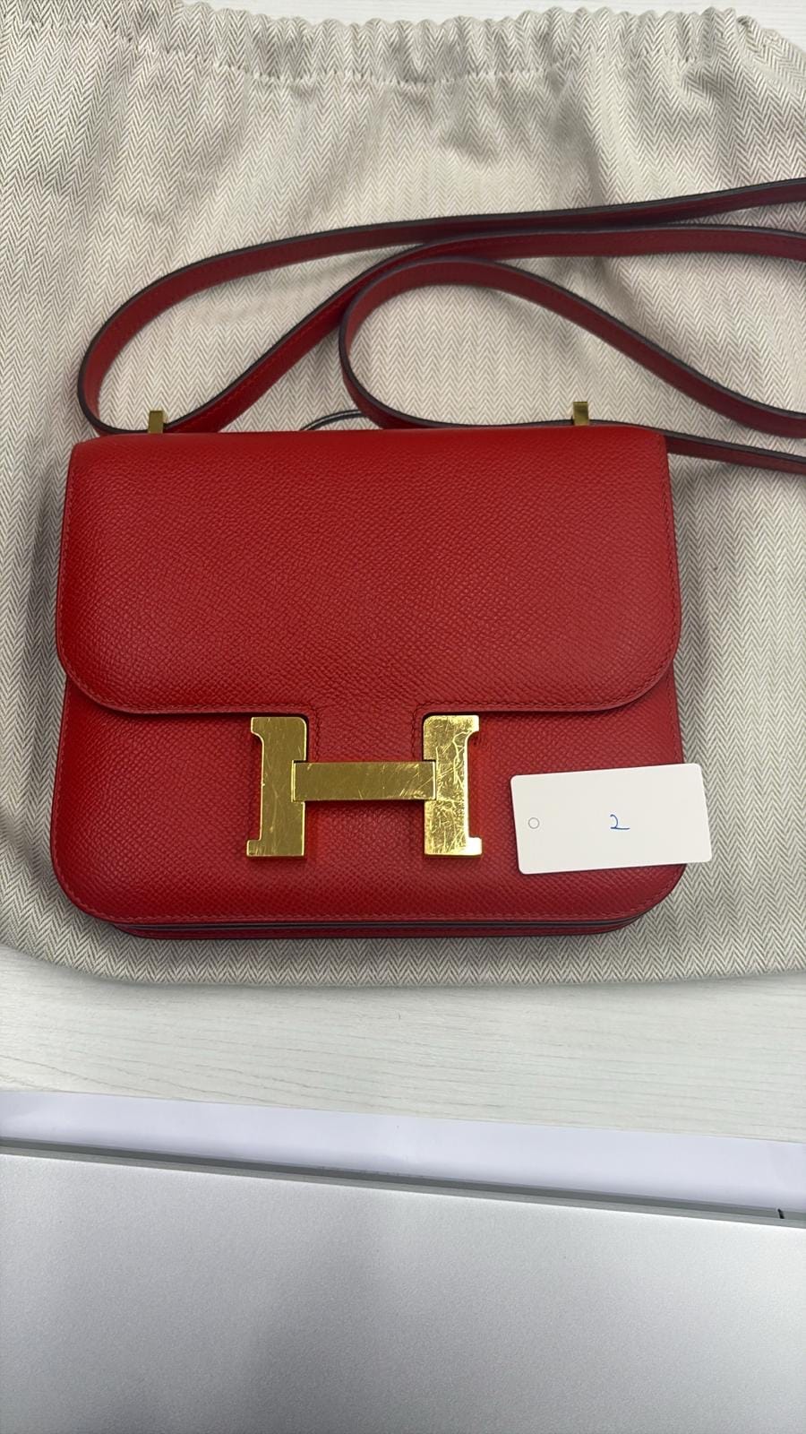 HERMES HERMES Rouge de coeur Epsom Constance 3 Shoulder Bag MS 211 KB BK2