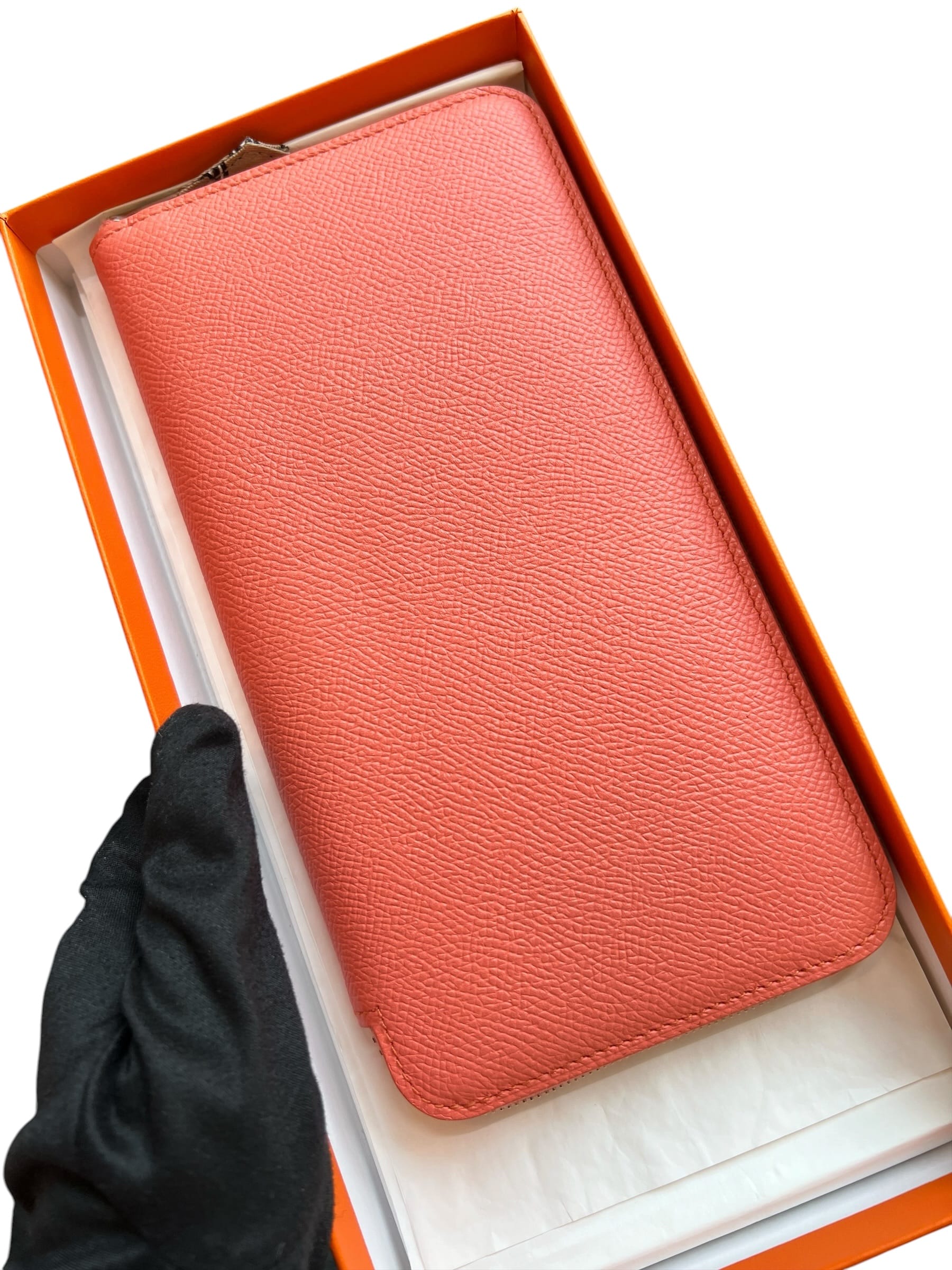 Hermes Hermes Silk In Wallet Flamingo Epsom PHW #R SSLG1035