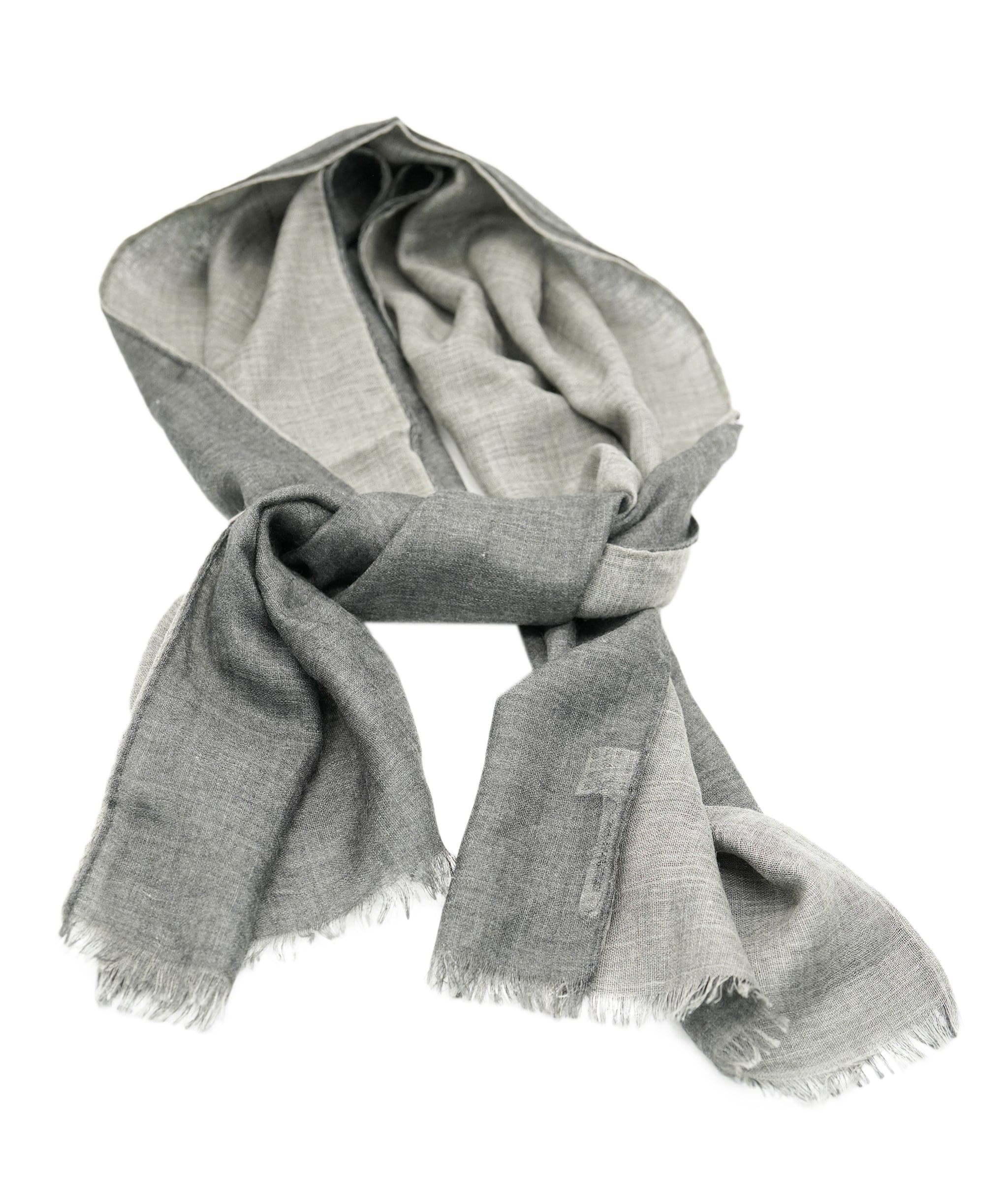 Hermès Hermes small rectangular cashmere grey two tone scarf with box  - AJC0909