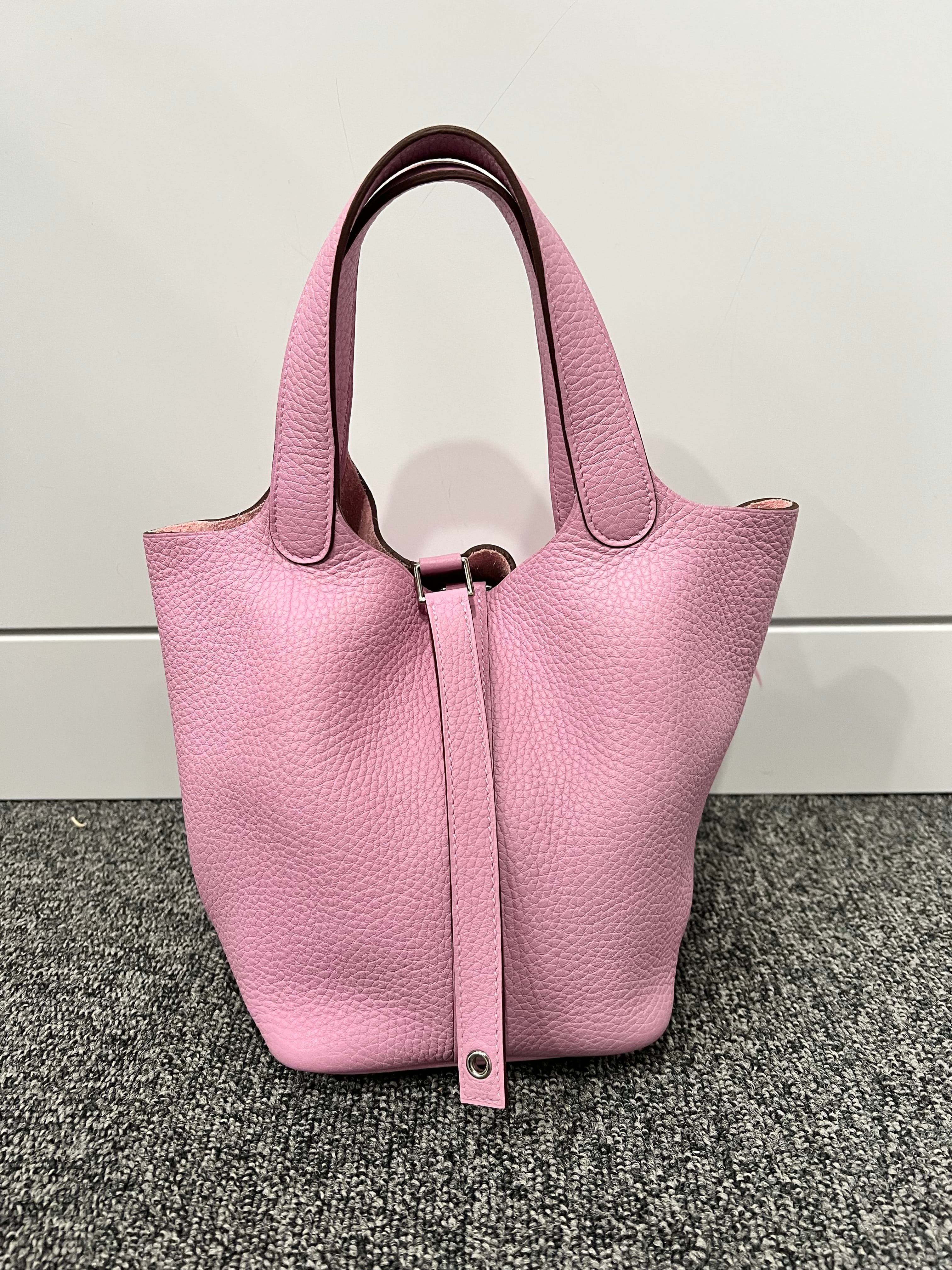 HERMES HERMES Taurillon Mauve Sylvestre SV Picotin Lock 18 B0518P6ZKD