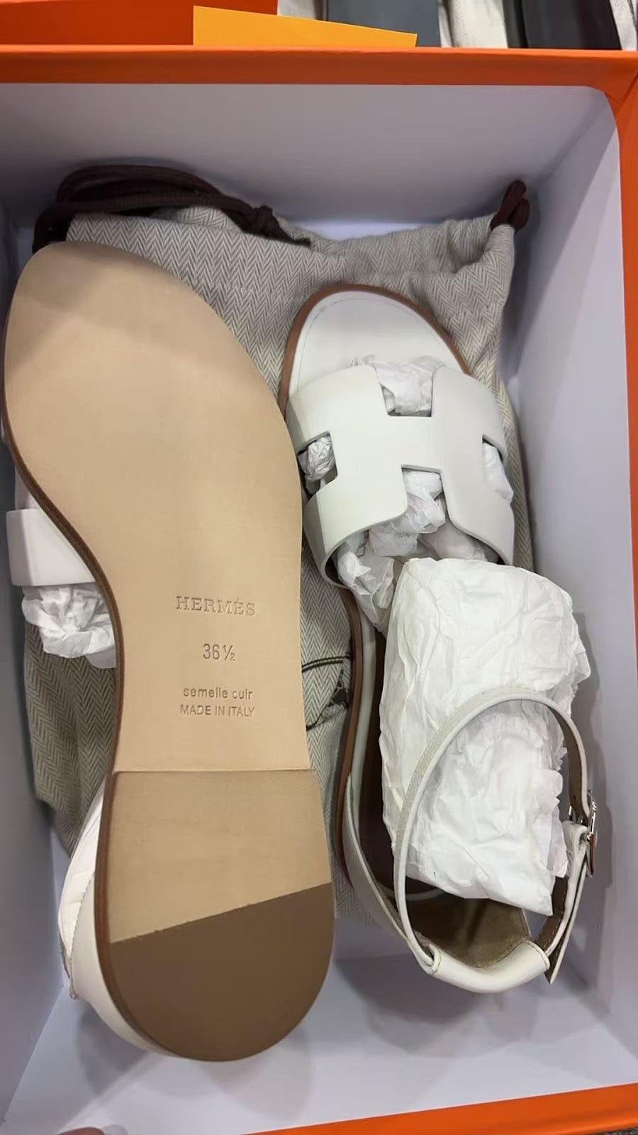 Hermes Hermes White oran 36.5 ALC3794