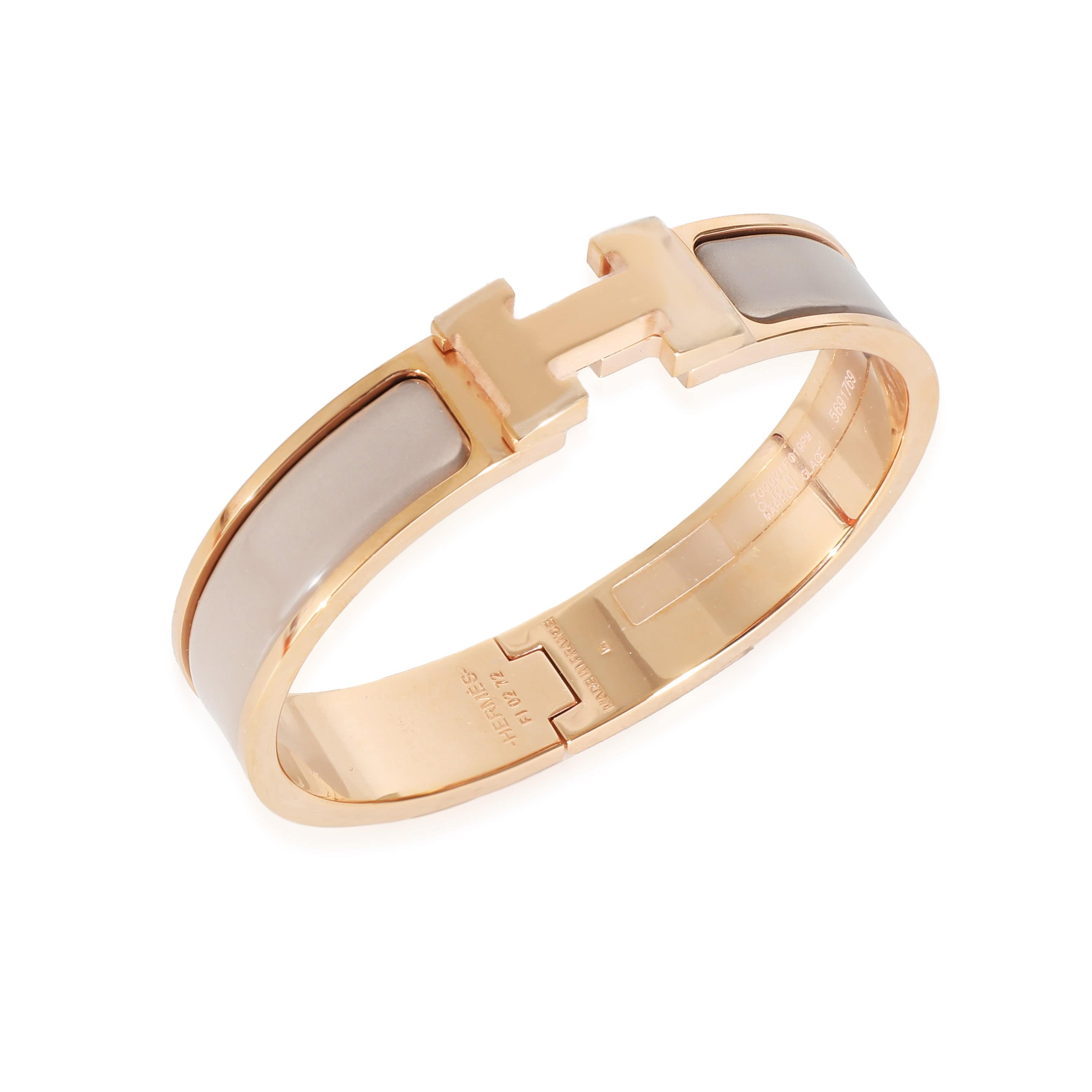 Hermès Hermès Clic Clac Rose Gold PM Marron Glace ASL7082
