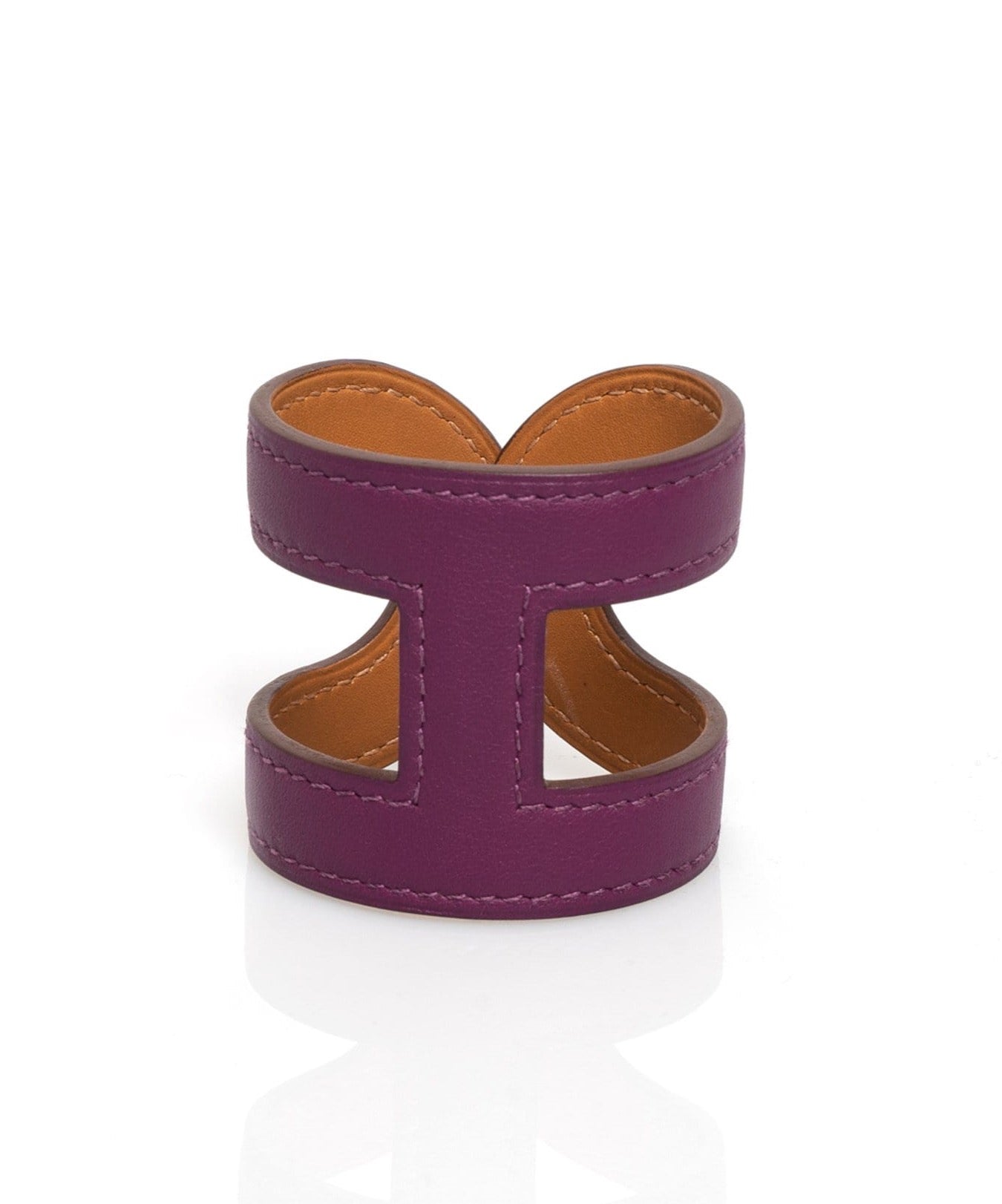 Hermès Hermes H Purple Leather Bracelet  - AWL2740