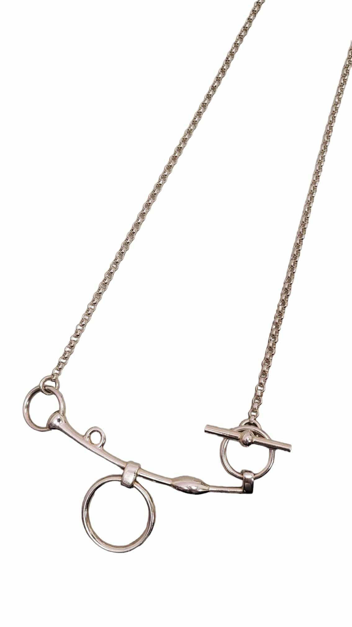 Hermes Mors De Bride Silver Necklace MM SKC1377 – LuxuryPromise