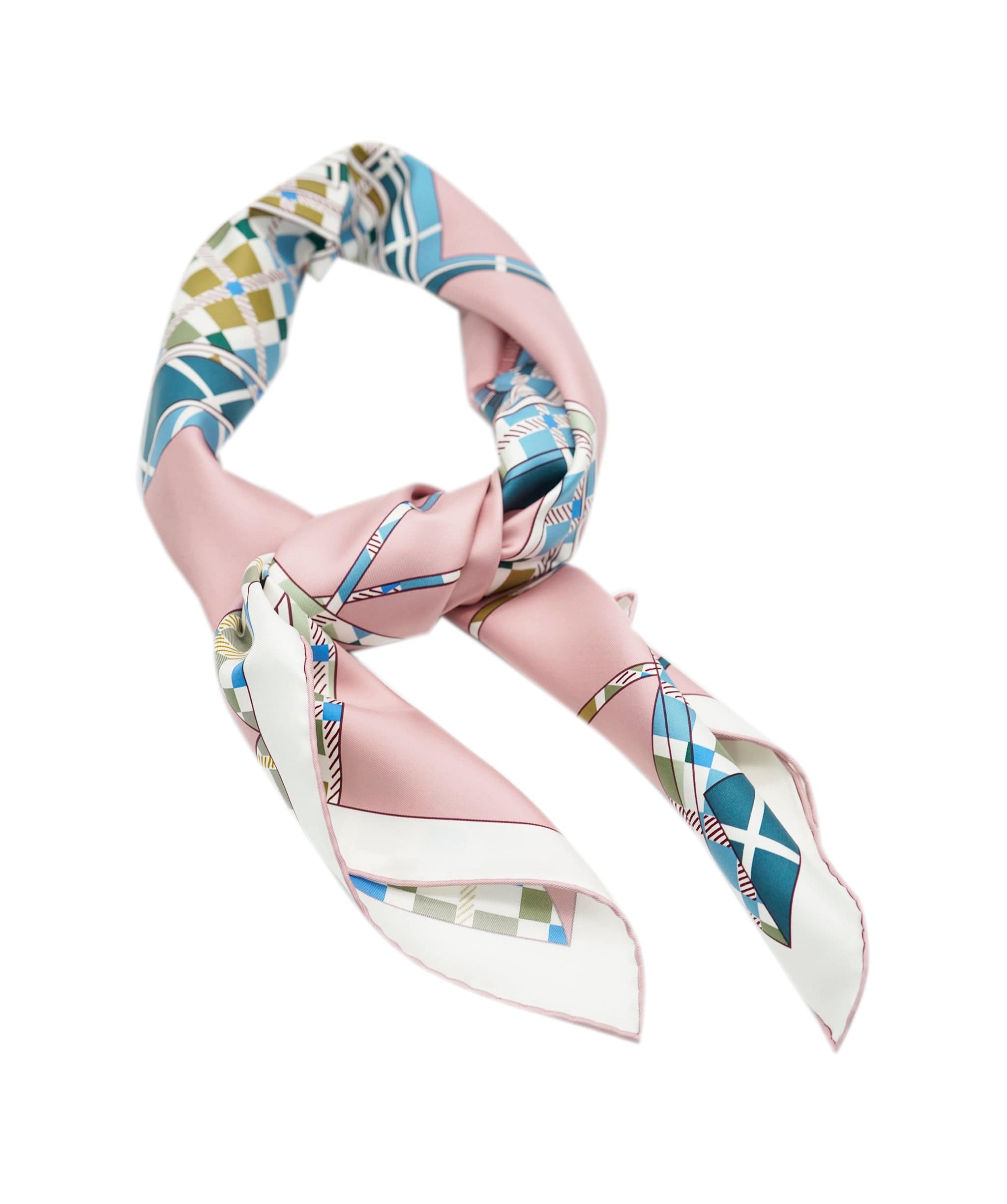 Hermès Hermès silk scarf Balade écossaise pink ASL8562