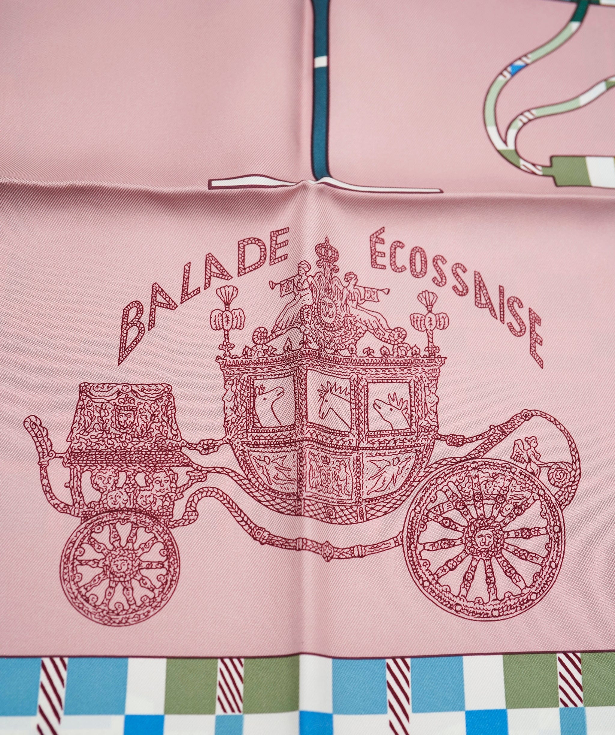 Hermès Hermès silk scarf Balade écossaise pink ASL8562