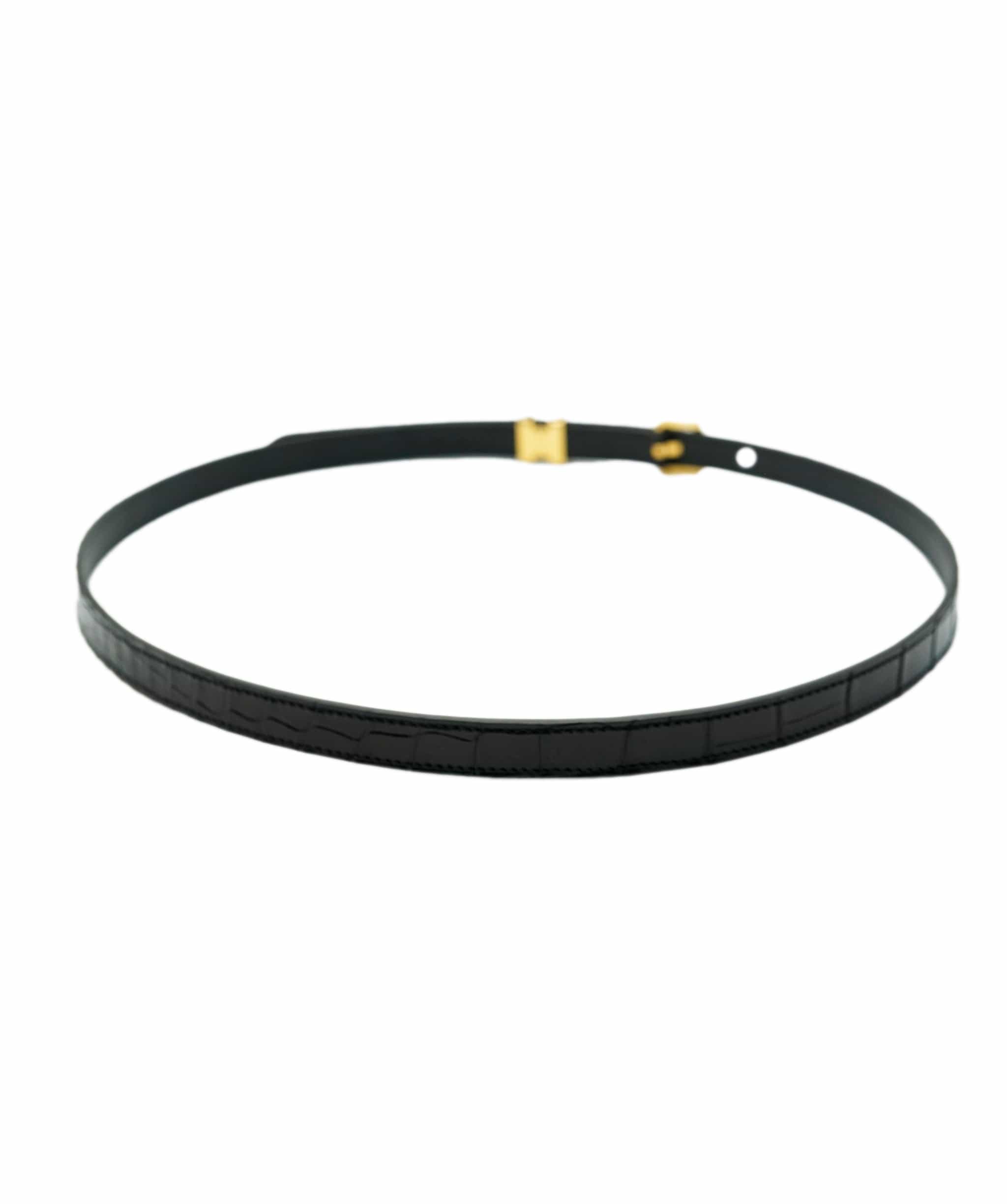 Hermès Pre Owned Hermes Crocodile Porosus H Pop Belt with GHW  ALC2225