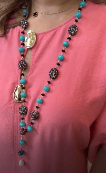 Hermes the blue lady - african necklace  AKC1317