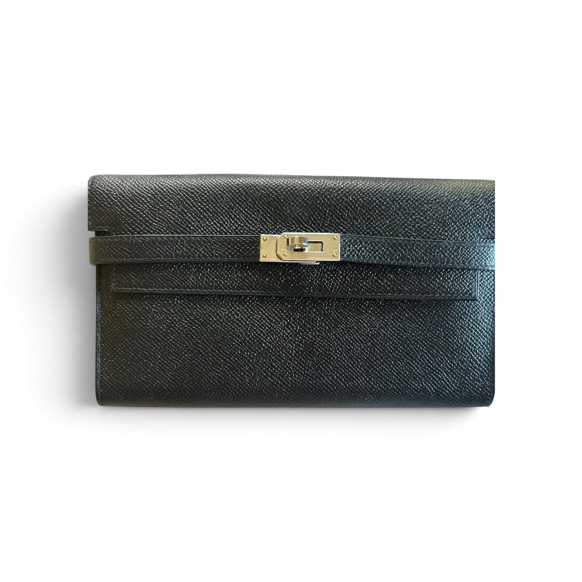 Hermes Hermes Black Kelly Wallet in Epsom with PHW