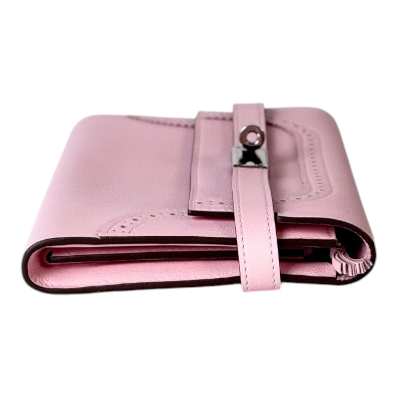 Hermes Hermes Kelly Swift Pink Long Wallet with Ghliilies Detail
