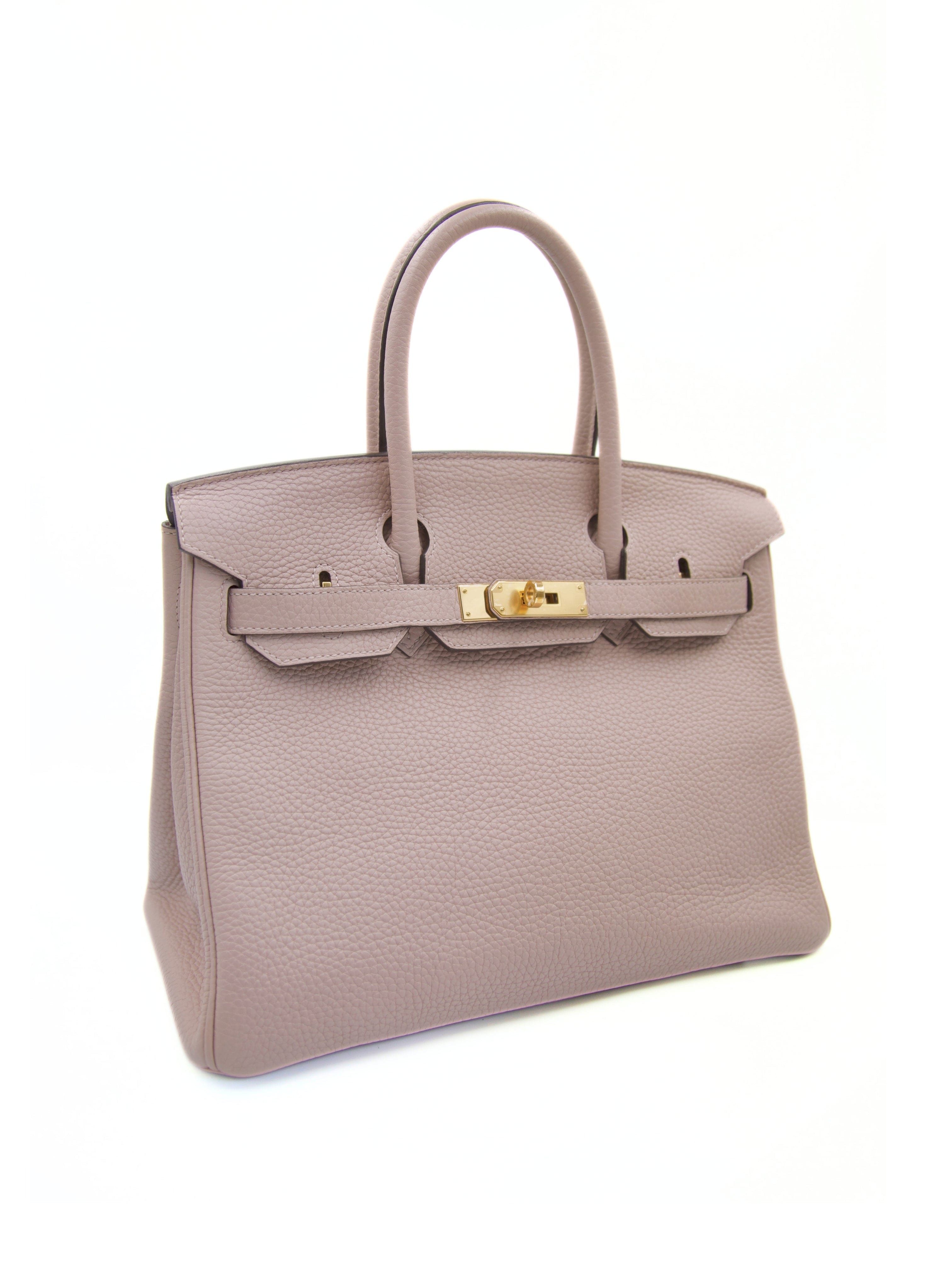 Hermès PRELOVED HERMES BIRKIN 30CM GLYCINE Clemence Leather with Gold Hardware