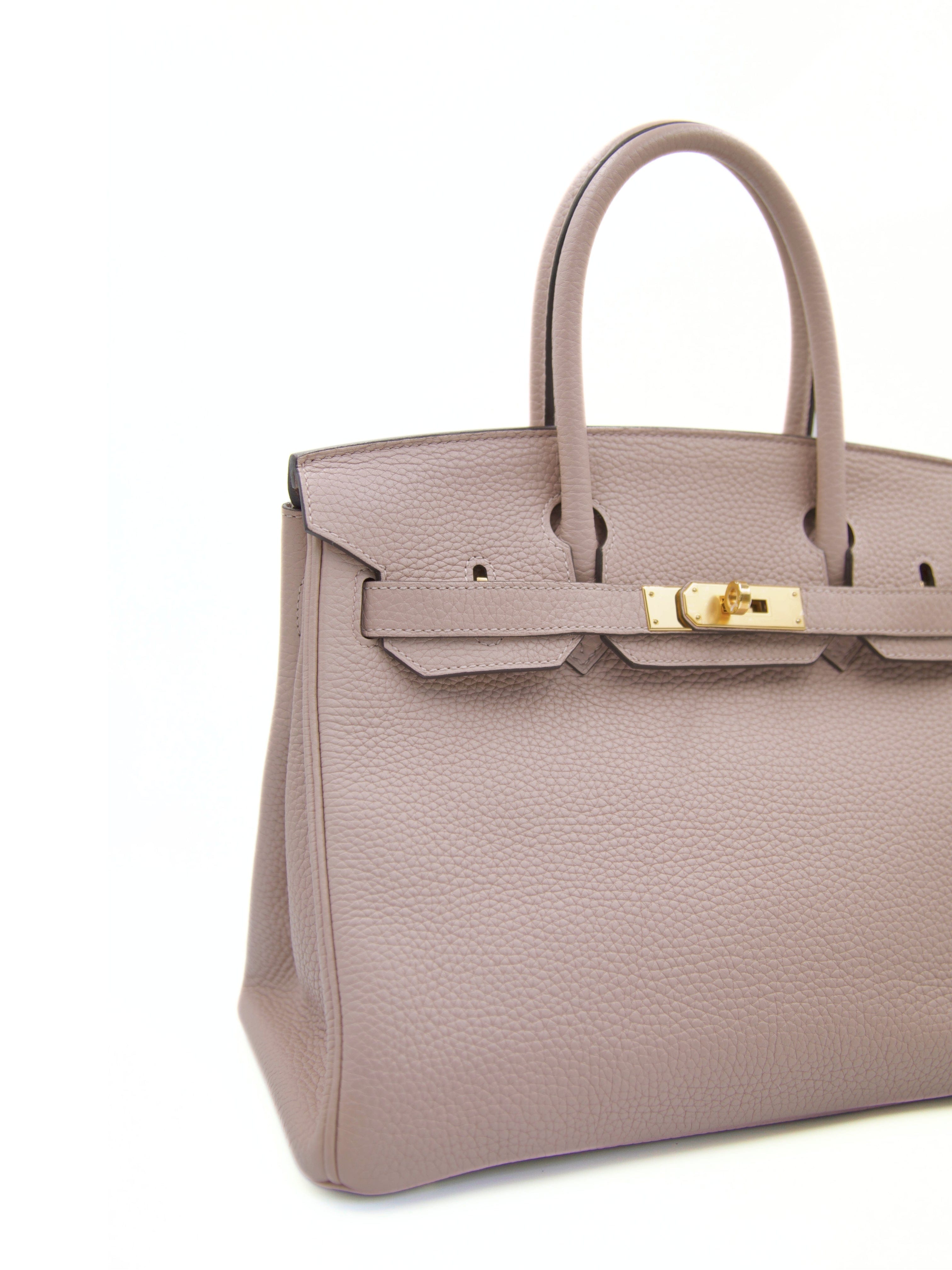 Hermès PRELOVED HERMES BIRKIN 30CM GLYCINE Clemence Leather with Gold Hardware