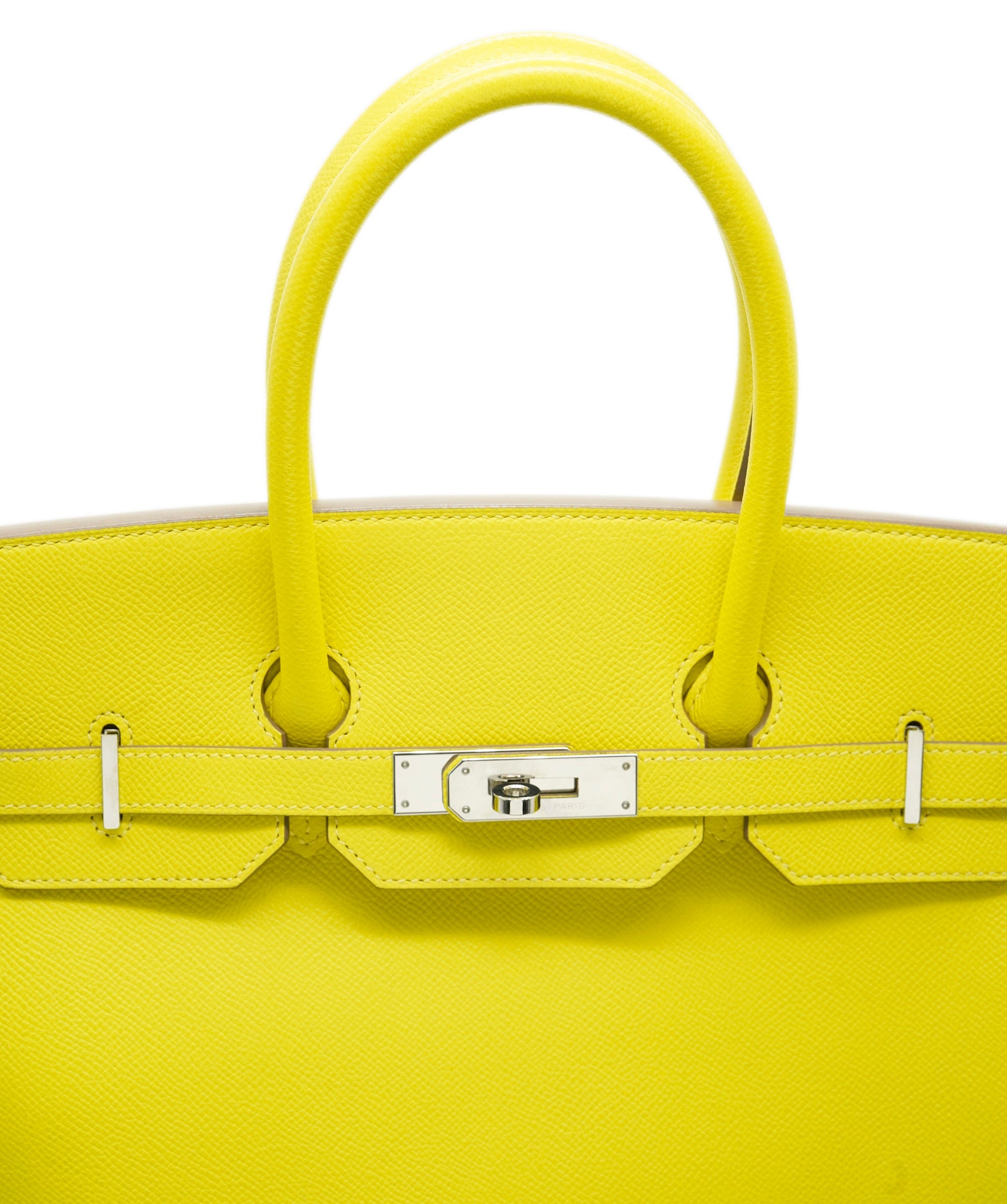 Hermès Hermes Birkin 35 Retourne Lime Epsom Leather Palladium Hardware  ASC4859