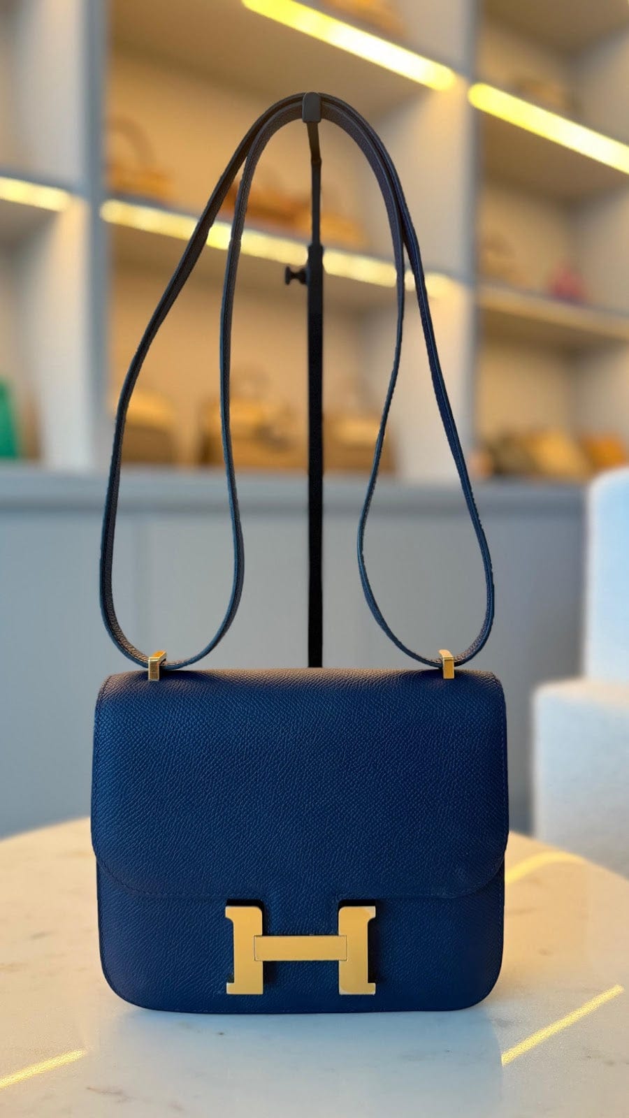 Hermès Constance 18 Navy	Epsom with Gold Hardware AGC3224