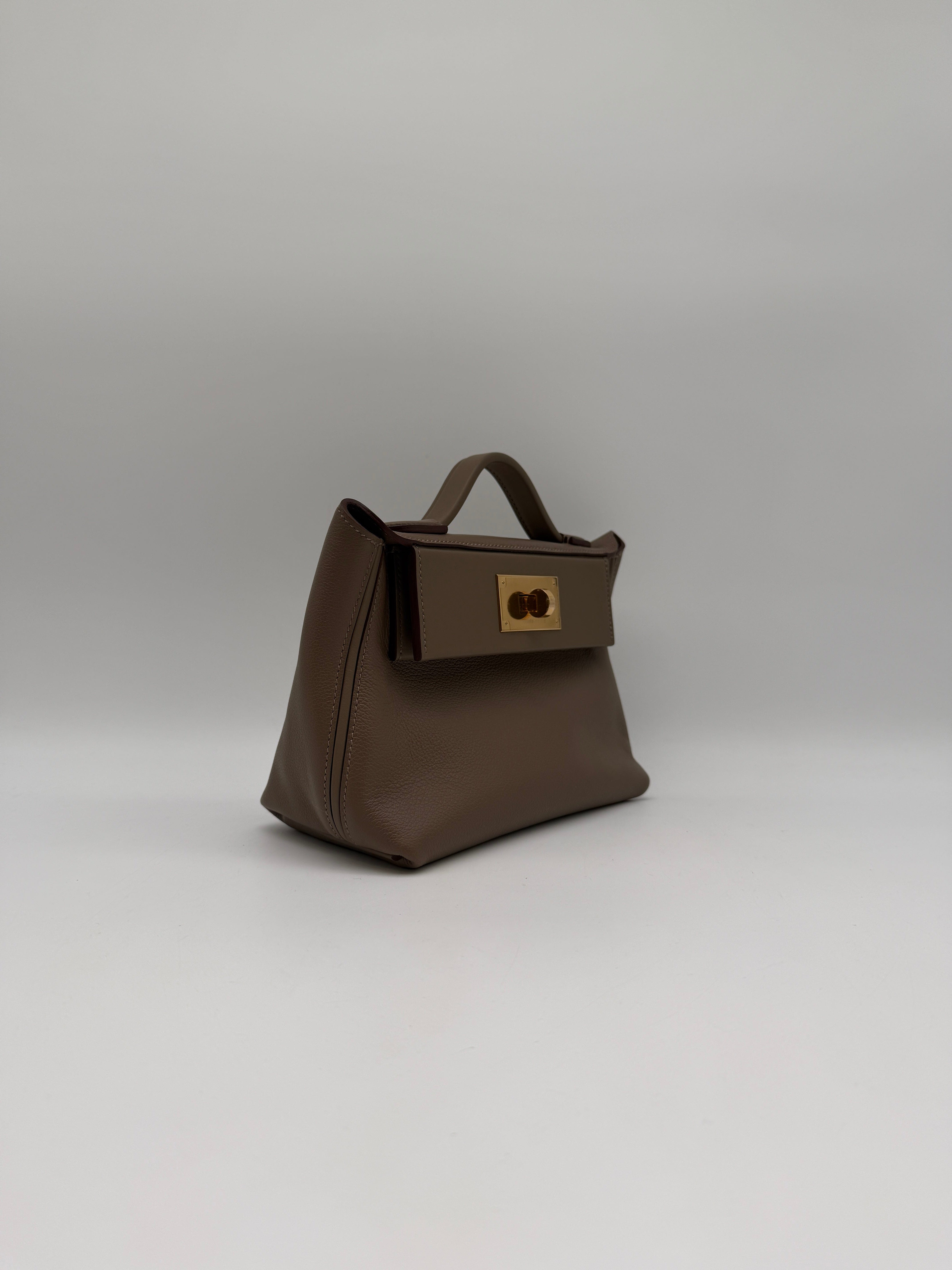 Hermès Hermès 24/24 - 21 Etoupe Evercolor/Swift Gold Hardware