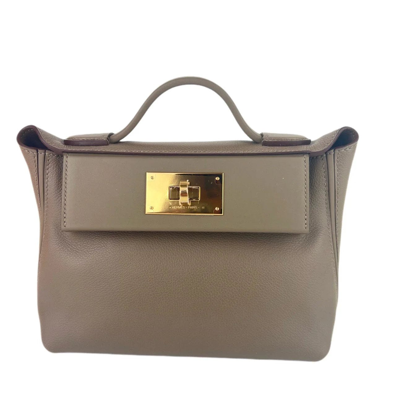 Hermès Hermes 24/24 Mini Etoupe Evercolor GHW #W SKCB-117501