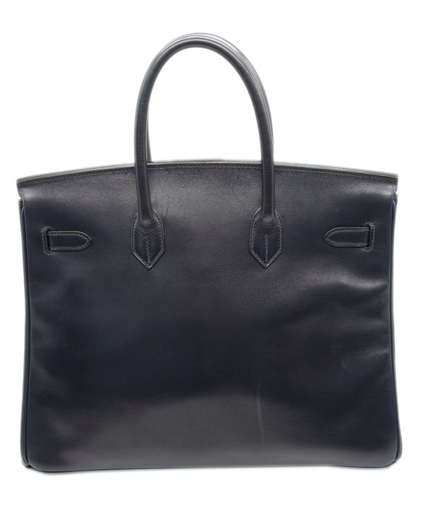 Hermès HERMES 35CM Birkin Navy Box leather GHW ASL10451
