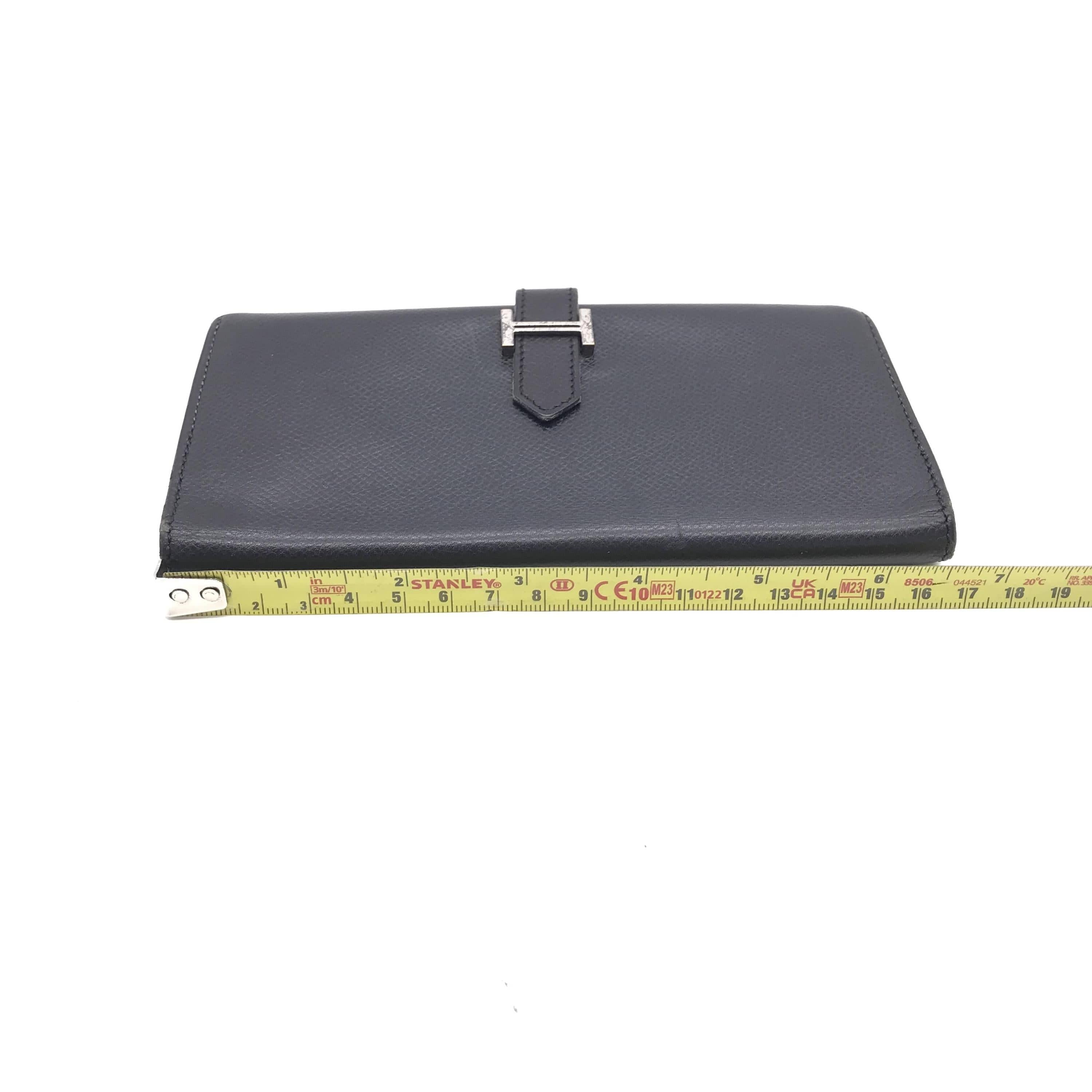 Hermès Hermès Bearn Leather Black Long Bifold Wallet ALC3213