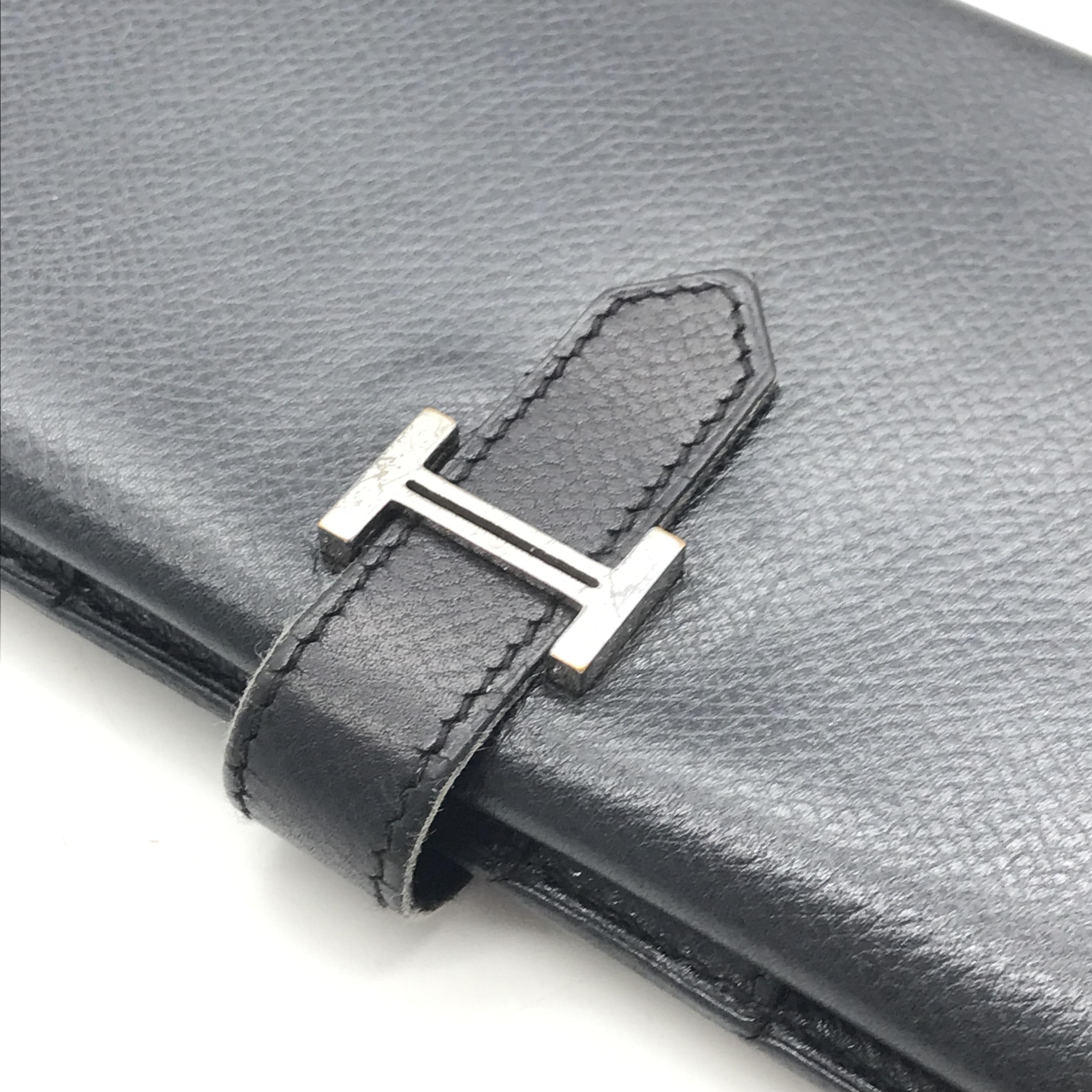 Hermès Hermès Bearn Leather Black Long Bifold Wallet ALC3213