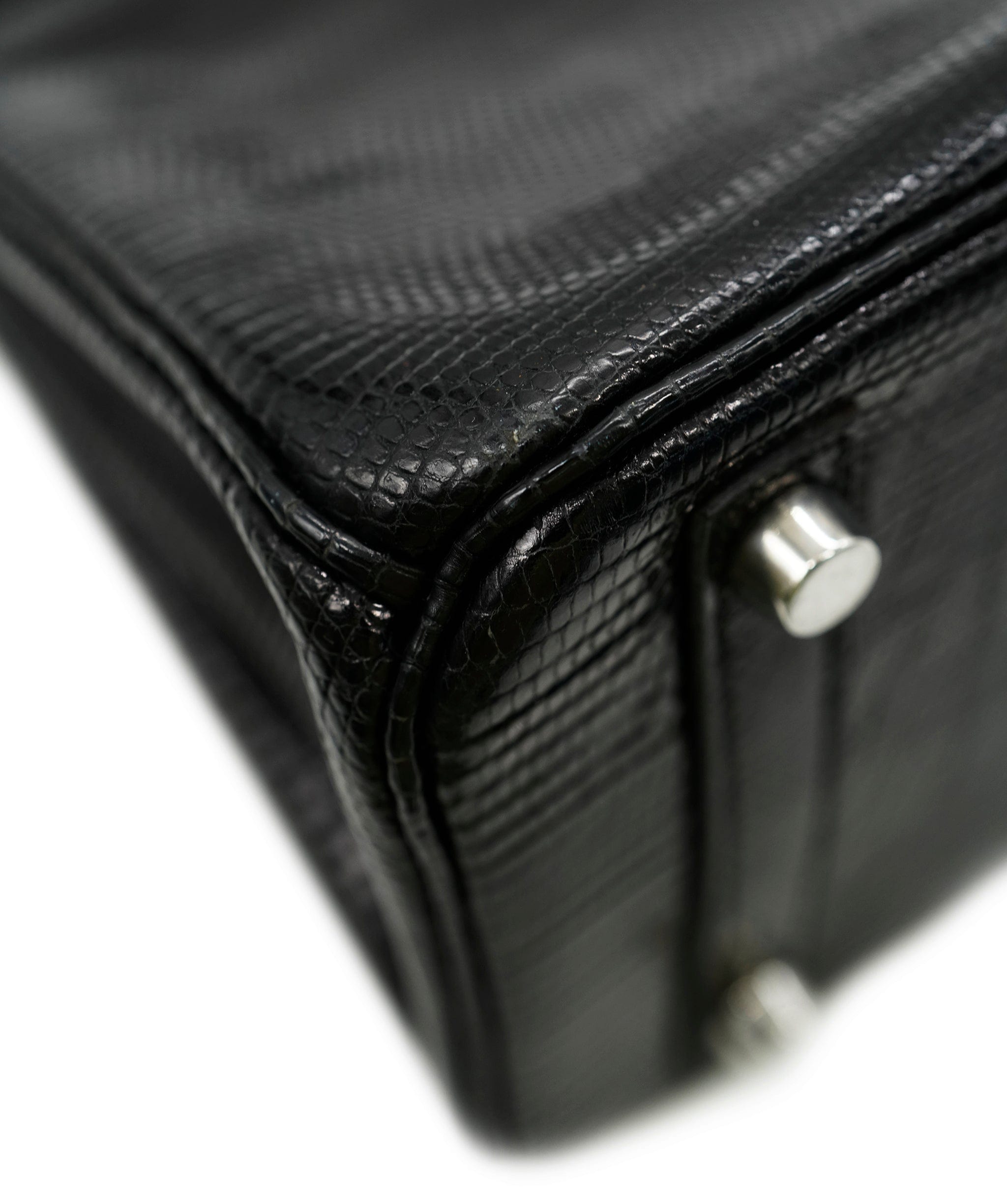 Hermès Hermès Birkin 25 Black Lizard PHW SKL1727