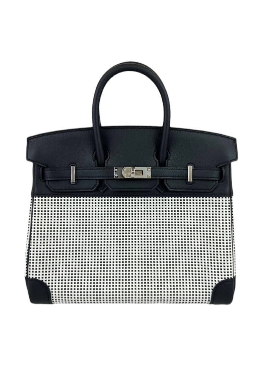 Hermès Hermes Birkin 25 Black Swift / Canvas PHW #Ｂ SKCB-052364