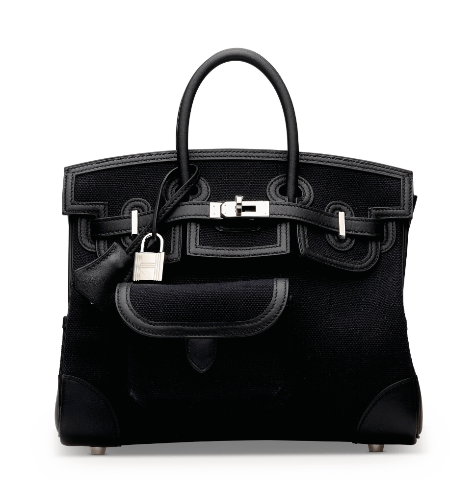 Hermès Hermès Birkin 25 Cargo Black Toile H / Swift PHW #U SKCB-092369