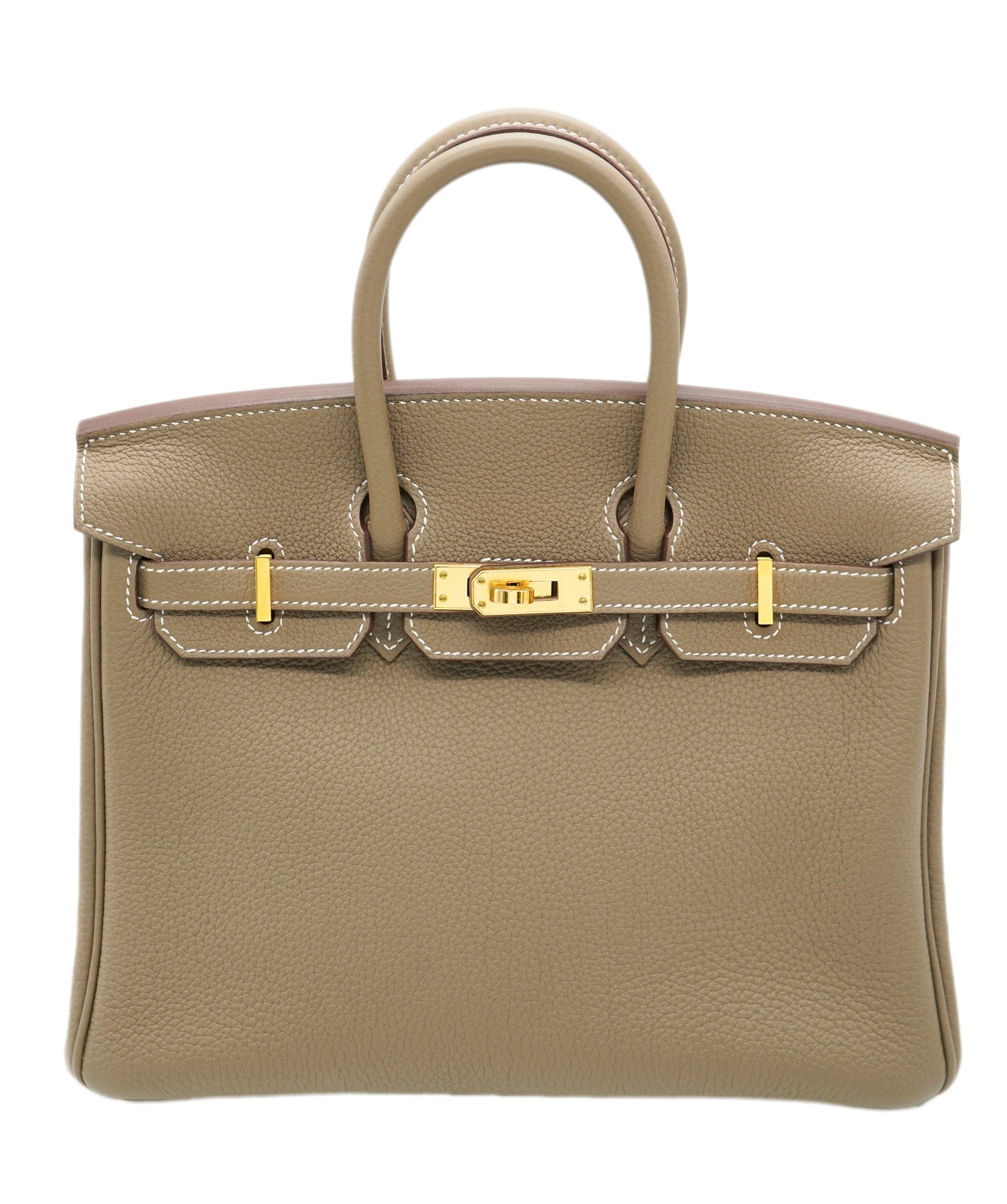 Hermès Hermes Birkin 25 Etoupe Togo With GHW | PRELOVED 2023 (B STAMP) Full Set ALC2460