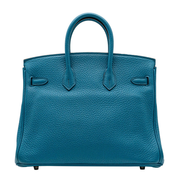 Hermès Hermes Birkin 25 in Blue Izmir Clemence PHW SYCH033