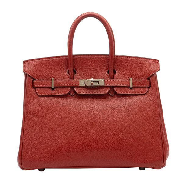 Hermès Hermes Birkin 25 in Rouge Vif Chevre Leather with PHW SYCH159