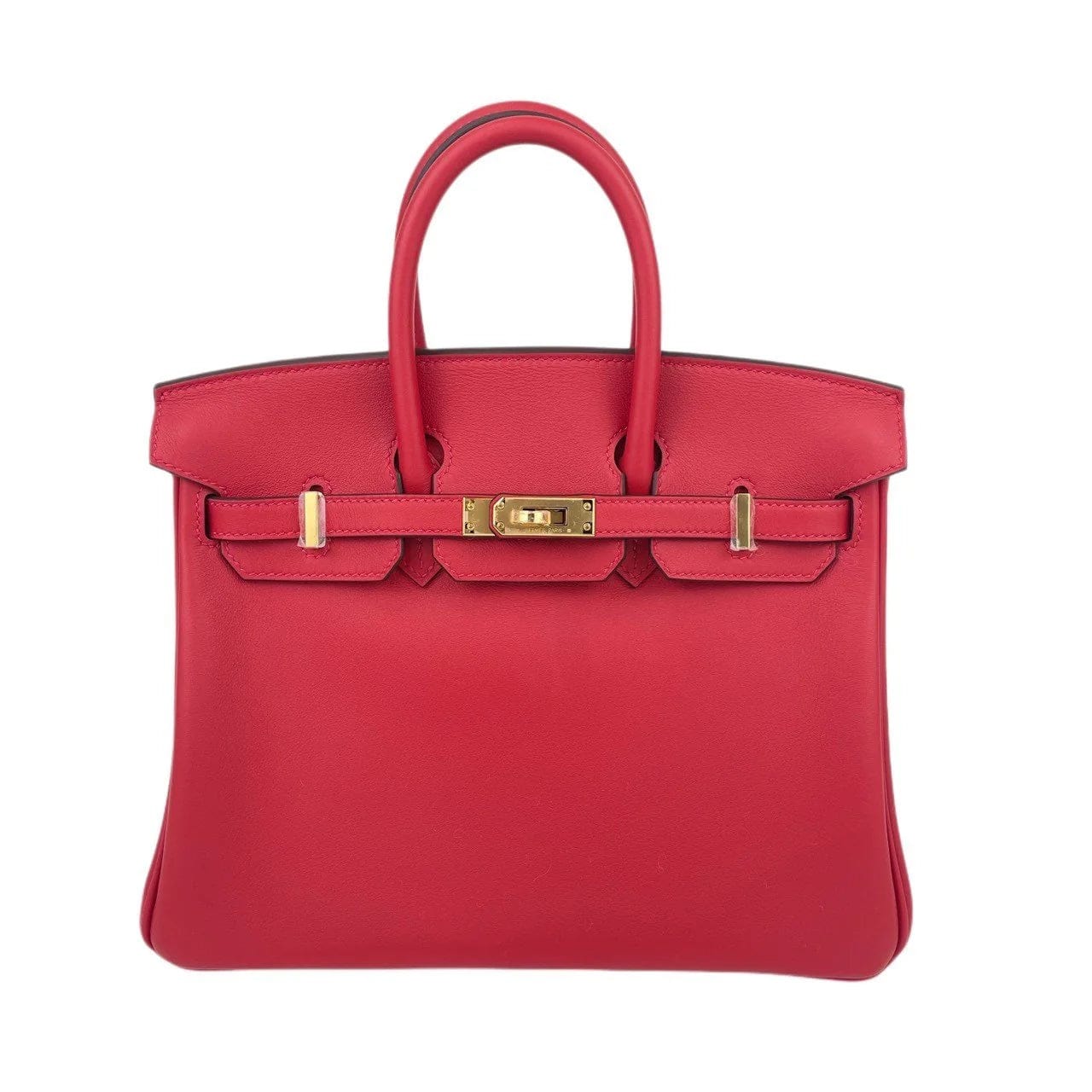 Hermès **Hermes Birkin 25 Rouge Vif Swift GHW #W SKCB-112392