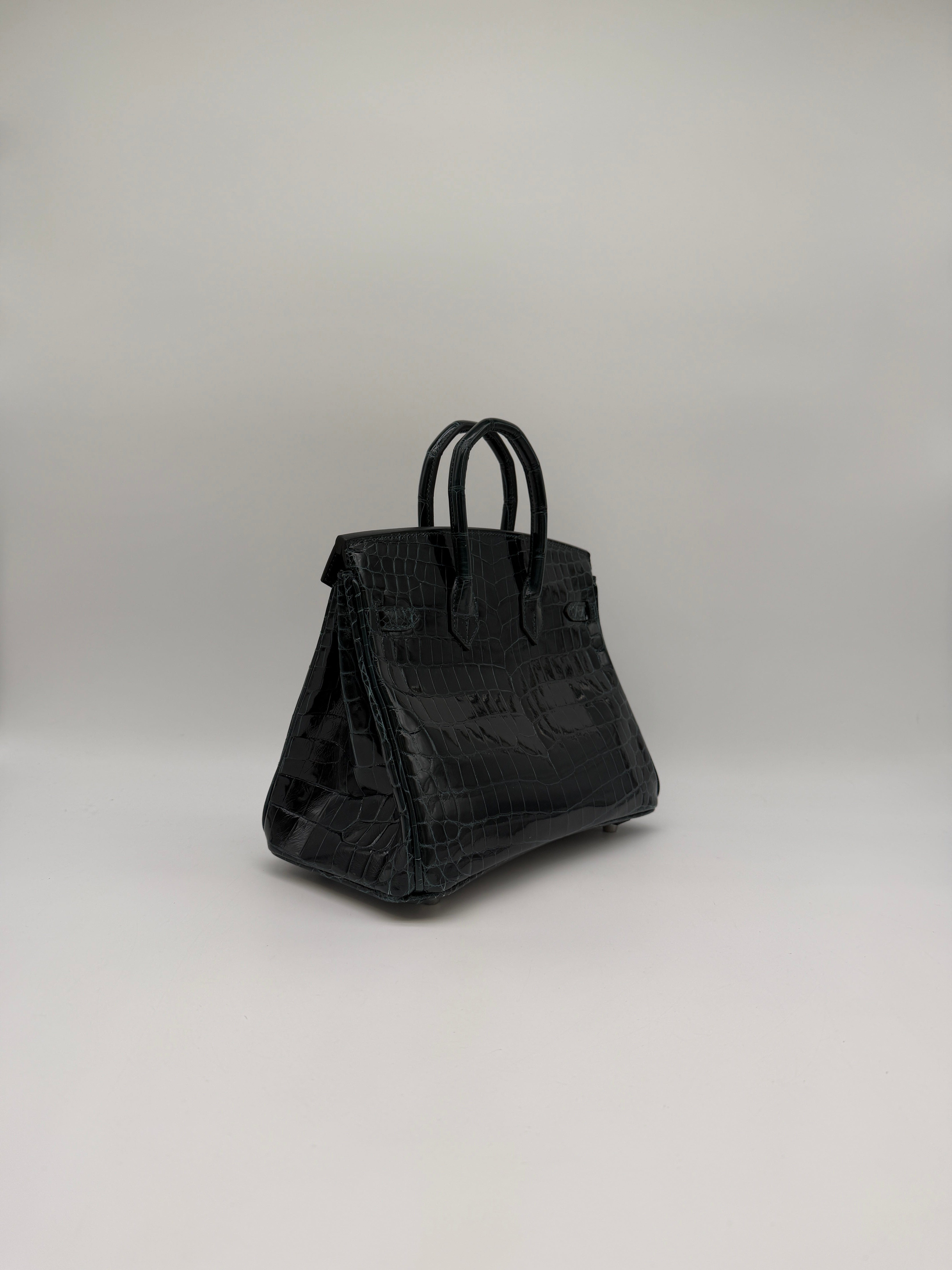 Hermès Hermès Birkin 25 Vert Cypress Shiny Nilo Palladium Hardware
