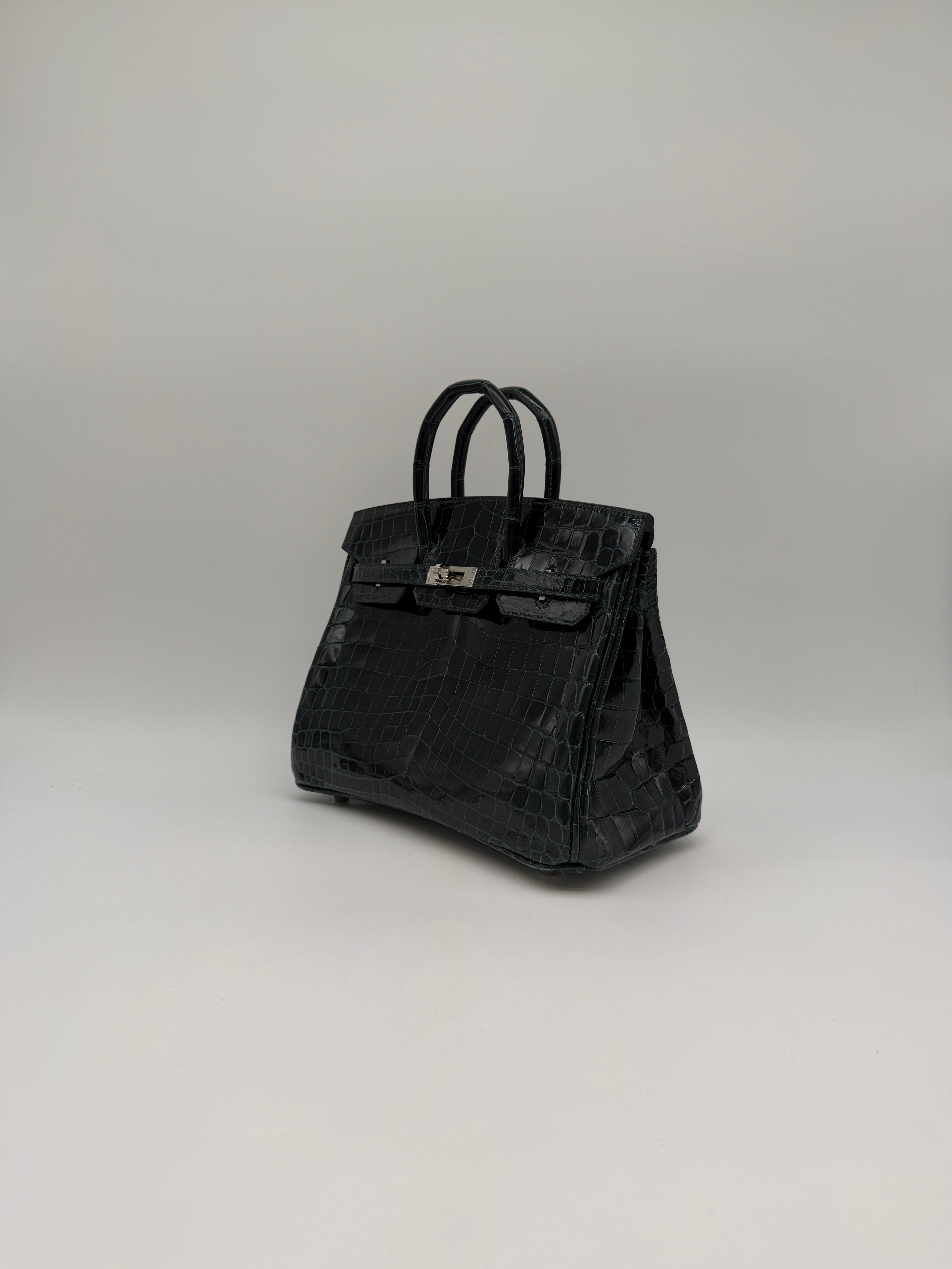 Hermès Hermès Birkin 25 Vert Cypress Shiny Nilo Palladium Hardware