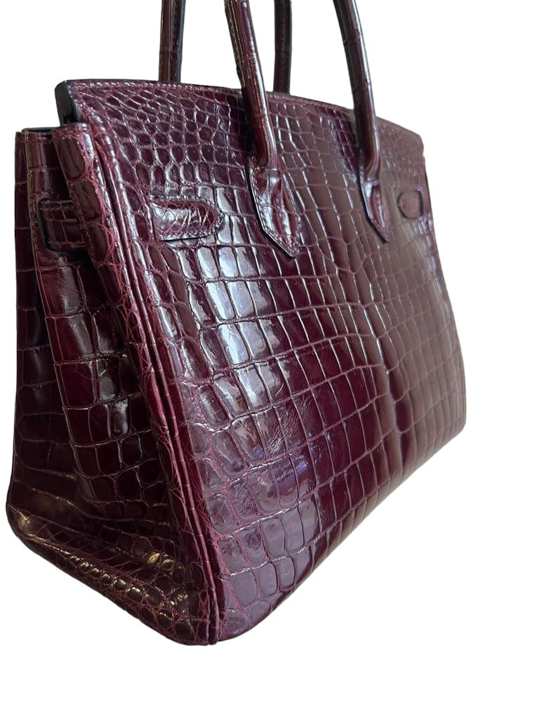 Hermès Hermès Birkin 30 Bordeaux Shiny Nilo PHW #M SKC1738