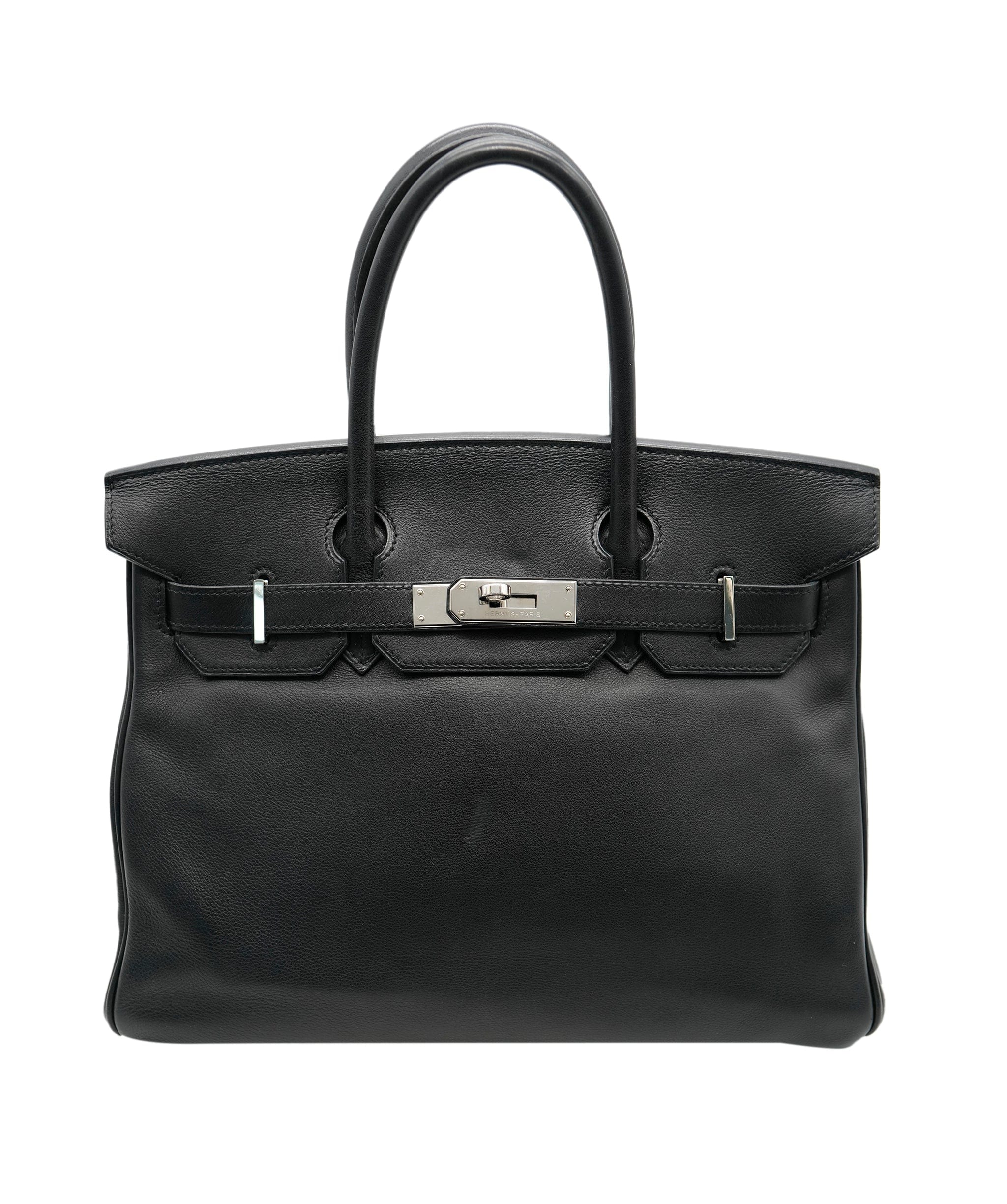 Hermès Hermes Birkin 30 Hand Bag Swift Black □M Carved 90181285 ASL7399