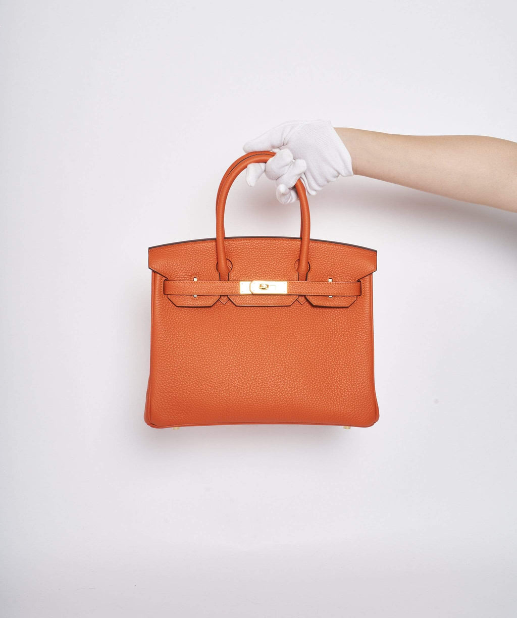 Hermes Birkin 30 Feu Togo Gold Hardware 