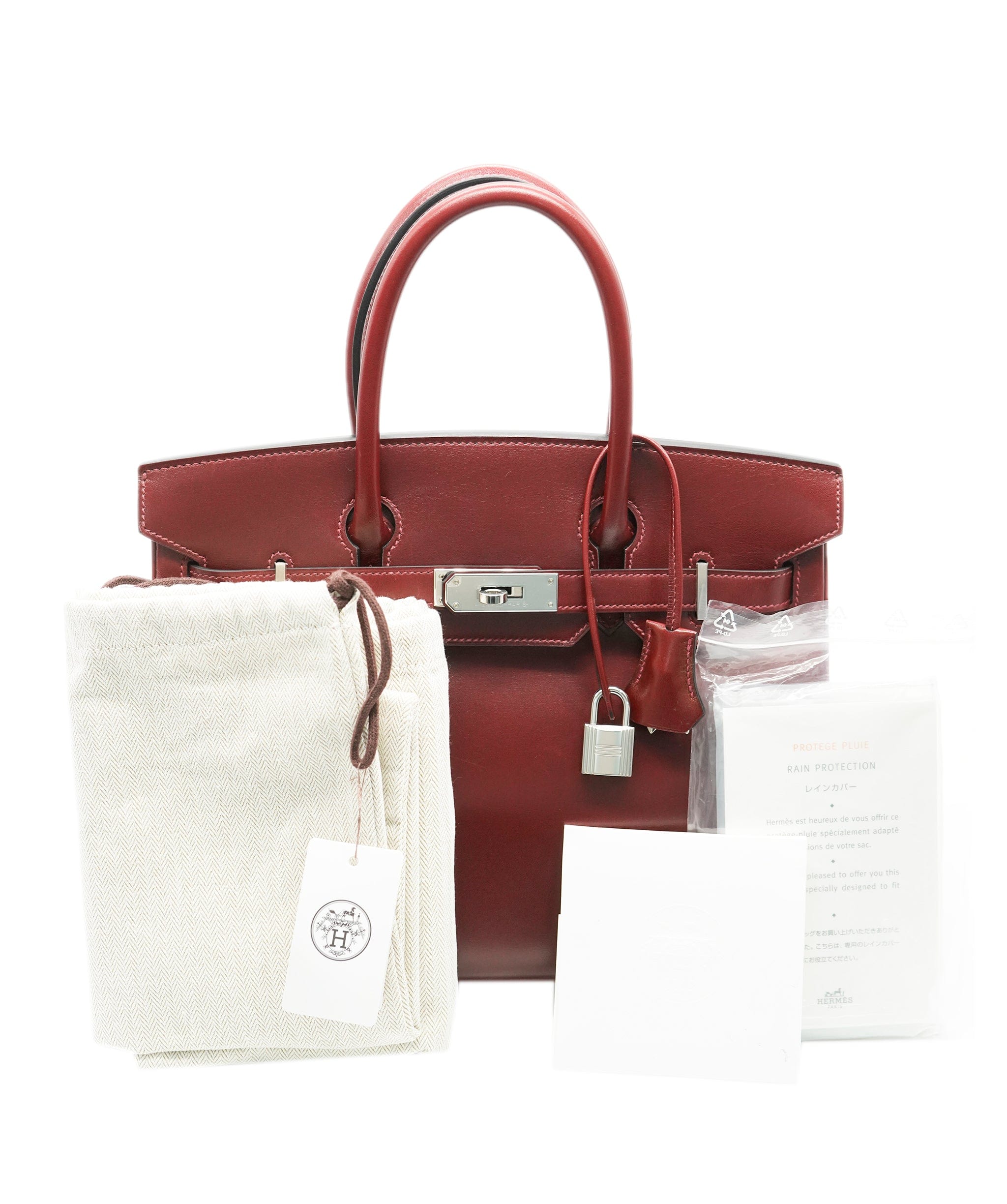 Hermès Hermès Birkin 30 Rouge H Boxcalf PHW #D ASL10624