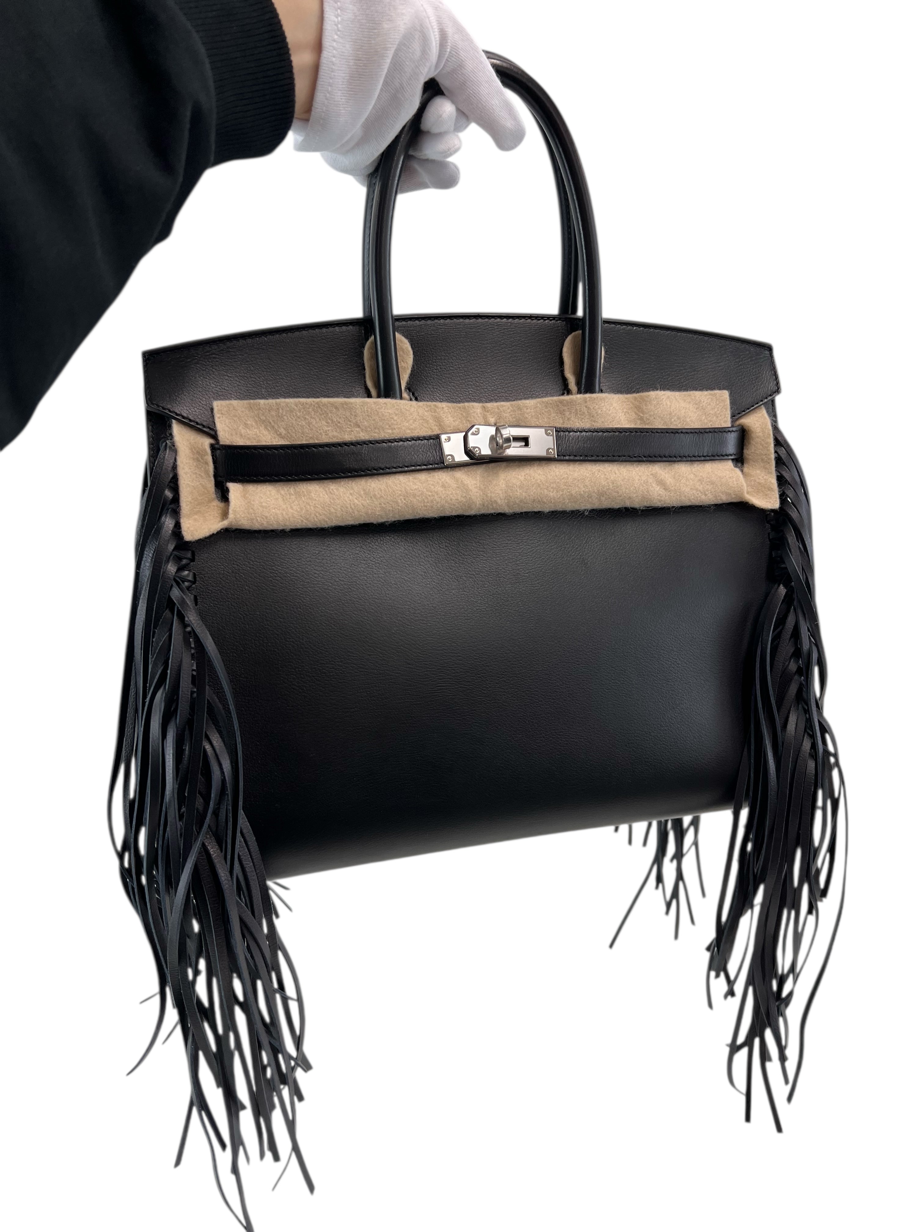 Hermès Hermes Birkin 35 Anate Black Evergrain PHW #W SKCJB-294151