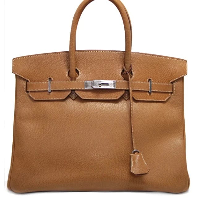 Hermès HERMES Birkin 35 Ardennes Leather Handbag Natural #13682 - AJC0561