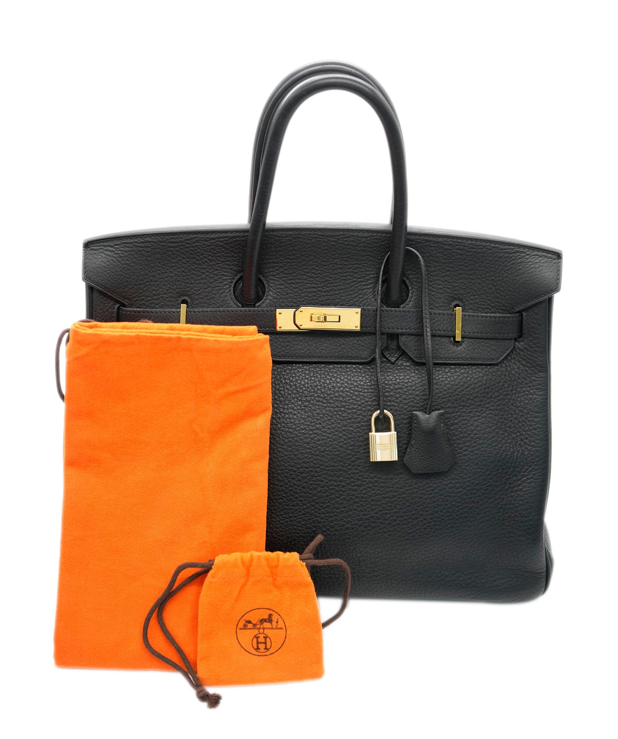 Hermès Hermes Birkin 35 Black Ardennes Hand bag □H GHW DBXS0012