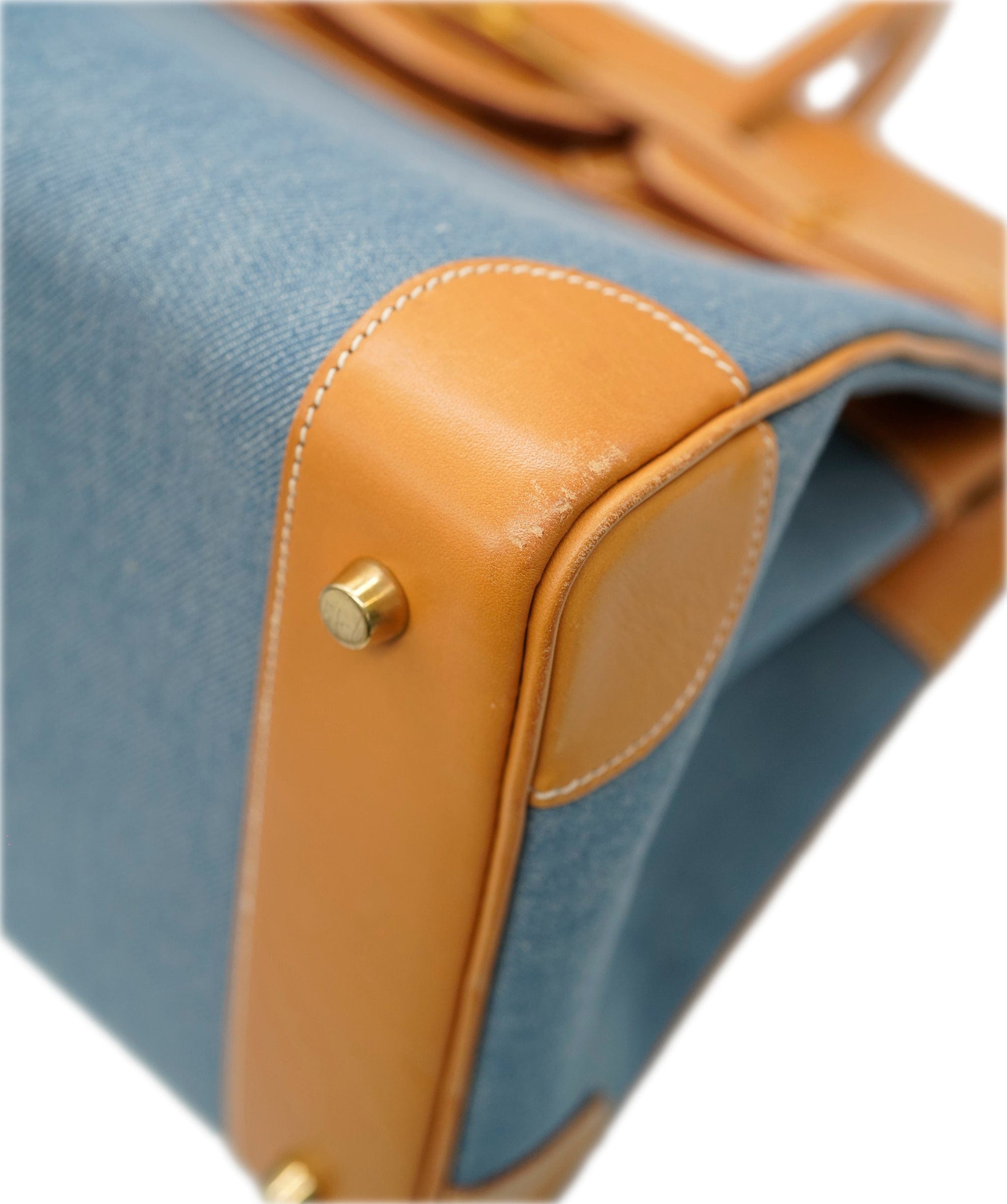 Hermès Hermes Birkin 35 denim & natural barenia leather ALC2227