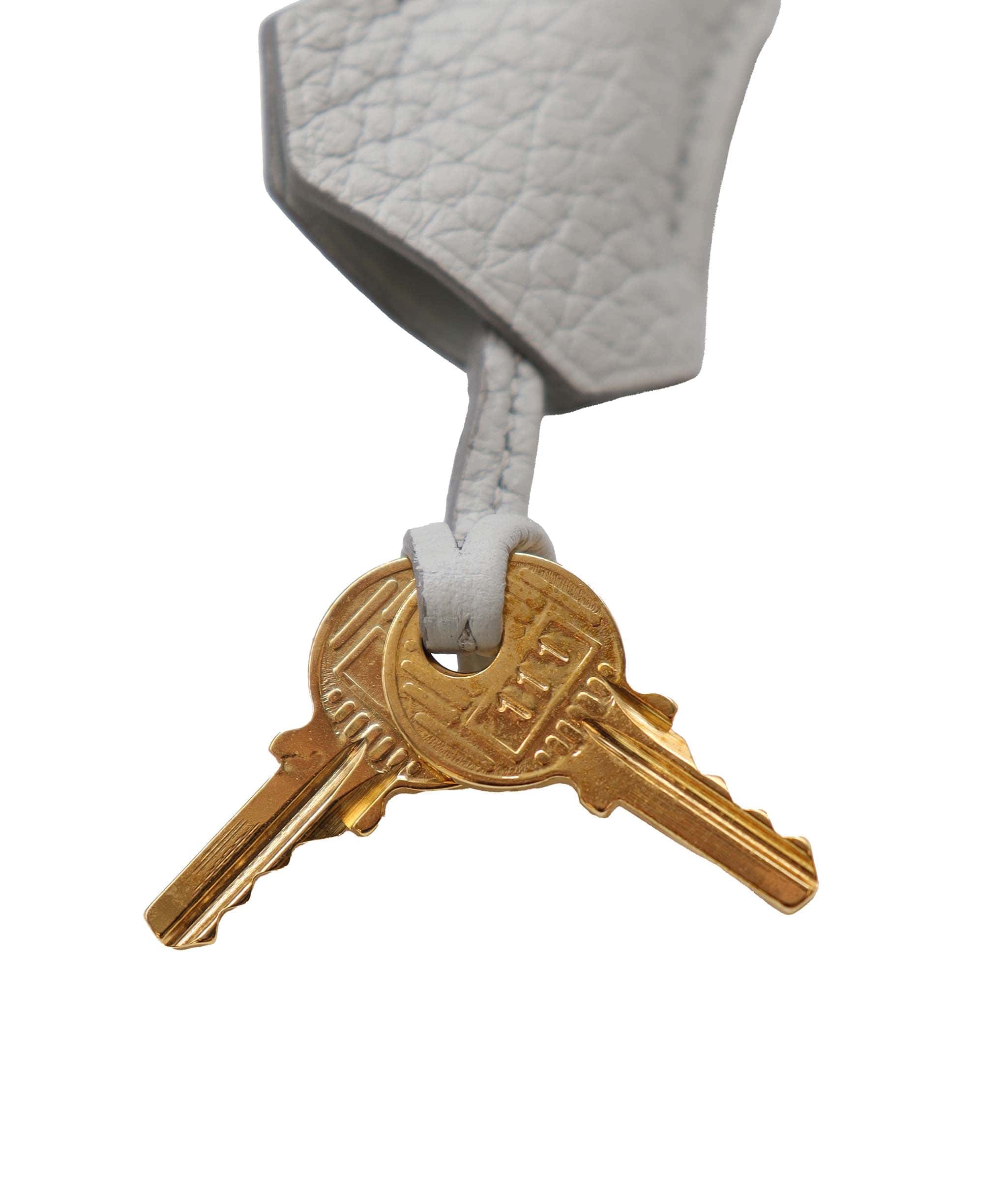 Hermès Hermes Birkin 35 Gris Pale TC x Denim GHW Stamp Square F DXBS5026