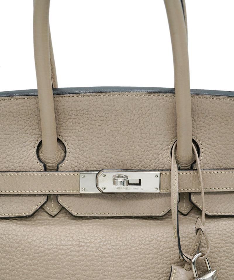 Hermes Gris Tourterelle Clemence Kelly 35 Bag PHW, Designer Brand, Authentic Hermes