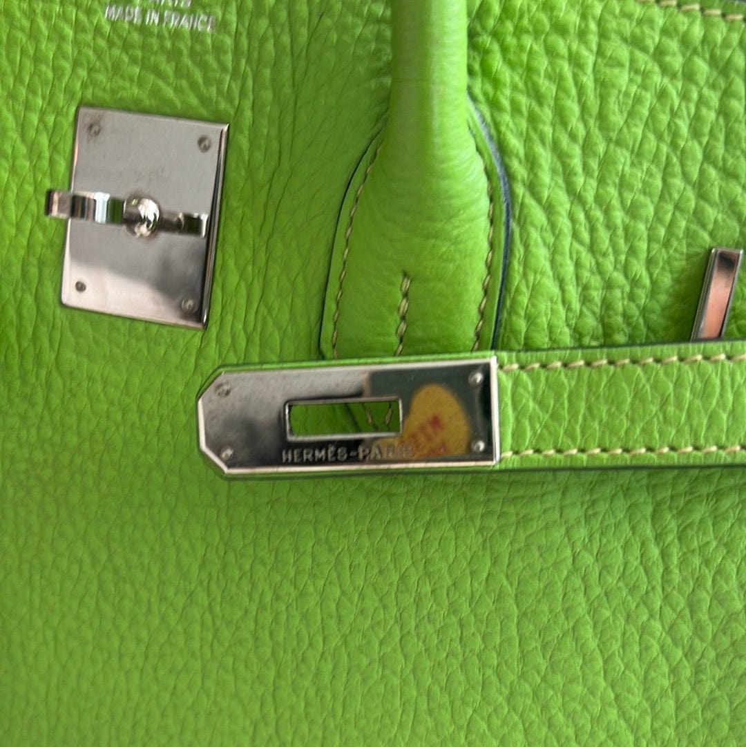 Hermès Hermès Birkin 35 Vert Cru Clemence PHW #G ASC4919